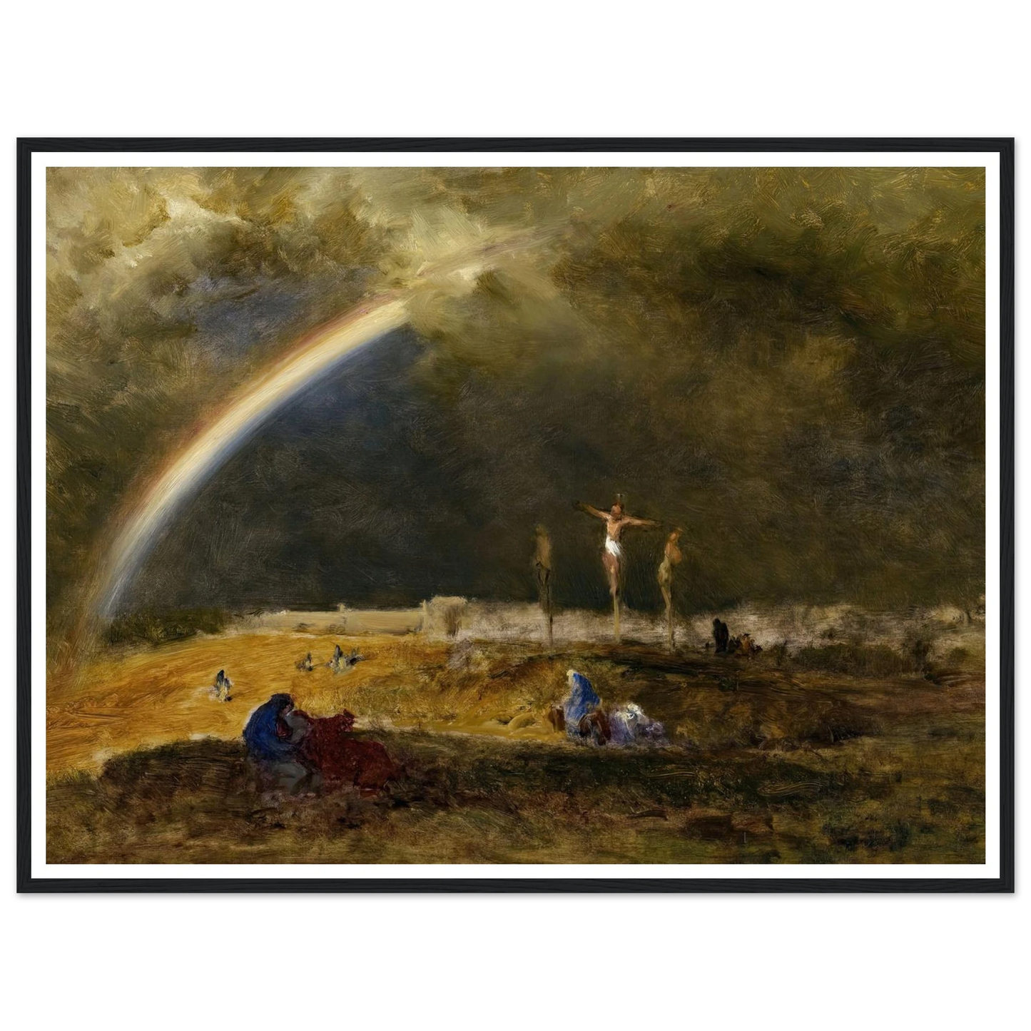 The Triumph at Calvary (c. 1874) Art Print | George Inness - Framed Poster - 30x40 cm / 12x16″ - Black frame
