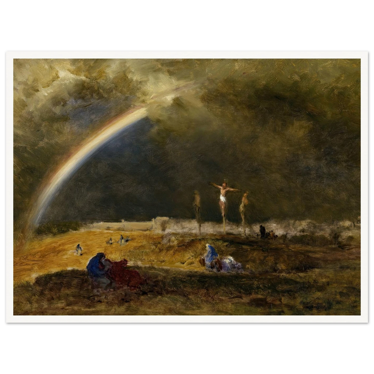The Triumph at Calvary (c. 1874) Art Print | George Inness - Framed Poster - 30x40 cm / 12x16″ - Black frame