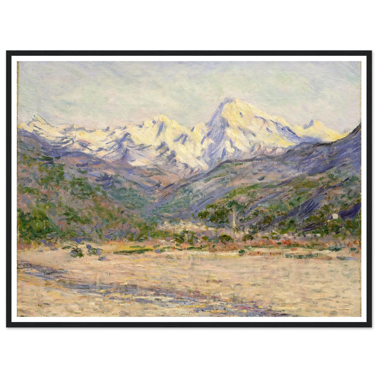The Valley of the Nervia (1884) Art Print | Claude Monet - Framed Poster - 30x40 cm / 12x16″ - Black frame