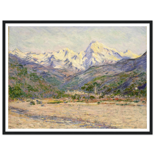 The Valley of the Nervia (1884) Art Print | Claude Monet - Framed Poster - 30x40 cm / 12x16″ - Black frame