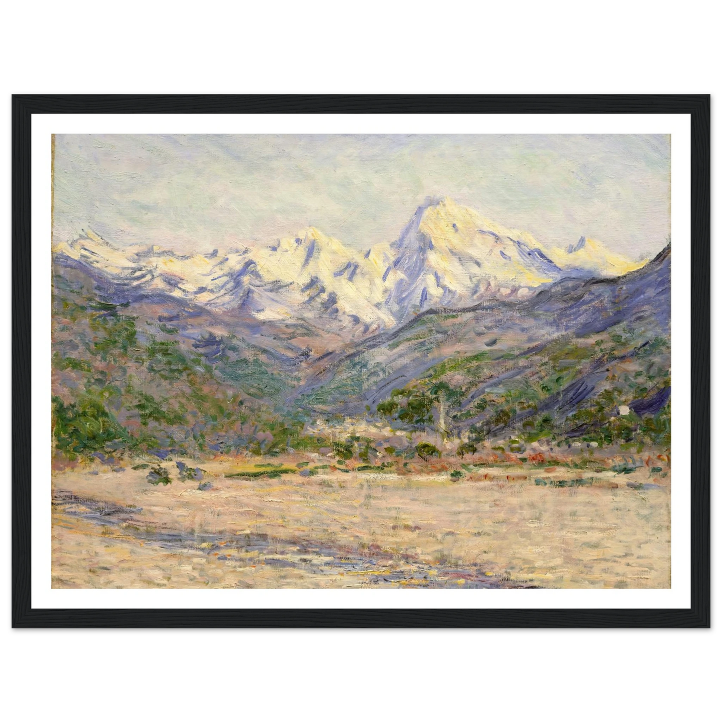 The Valley of the Nervia (1884) Art Print | Claude Monet - Framed Poster - 30x40 cm / 12x16″ - Black frame