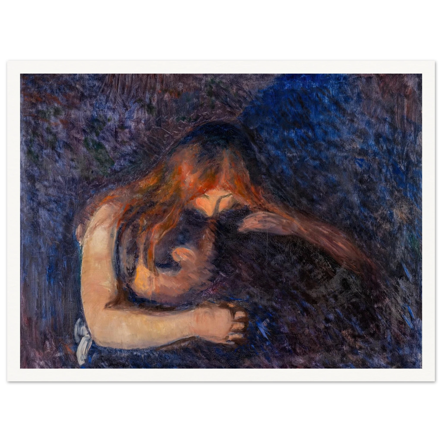 The Vampire (1893) Art Print | Edvard Munch - Framed Poster - 30x40 cm / 12x16″ - Black frame