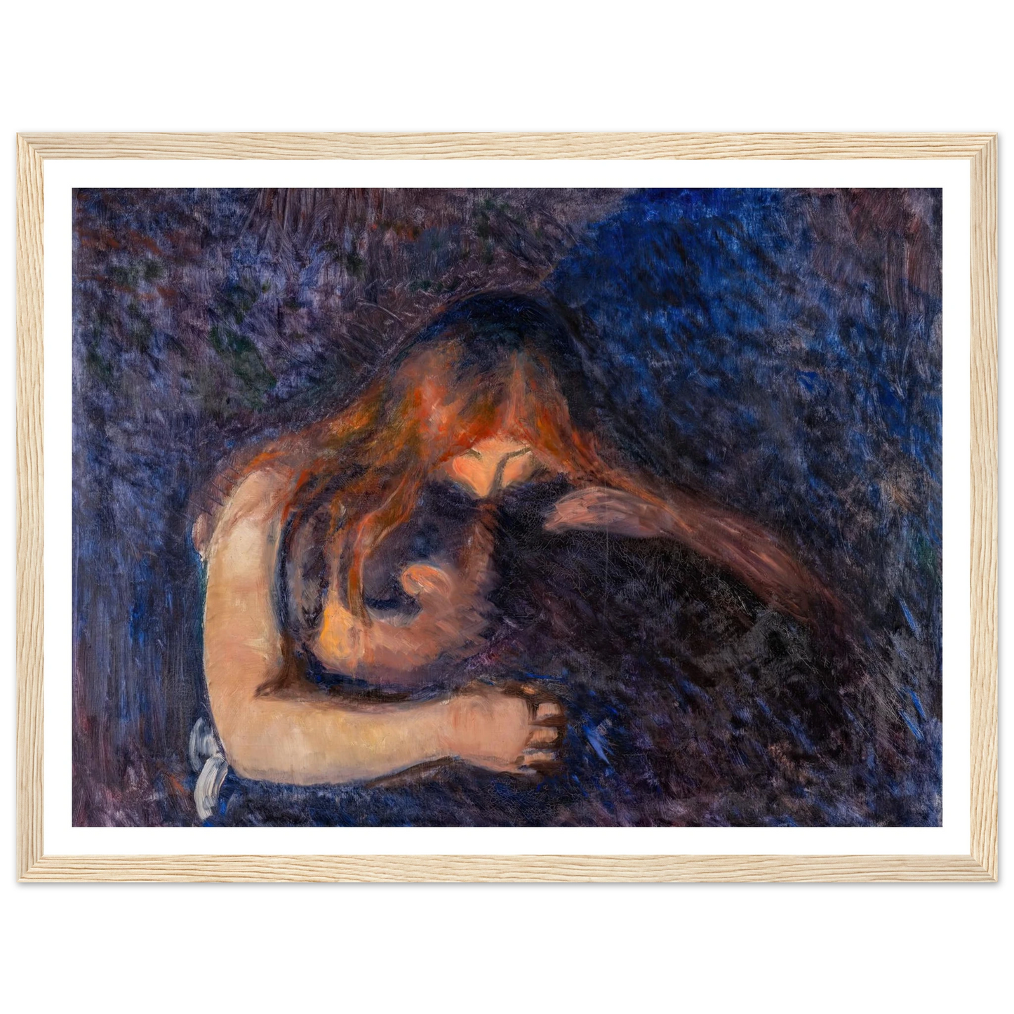 The Vampire (1893) Art Print | Edvard Munch - Framed Poster - 30x40 cm / 12x16″ - Black frame