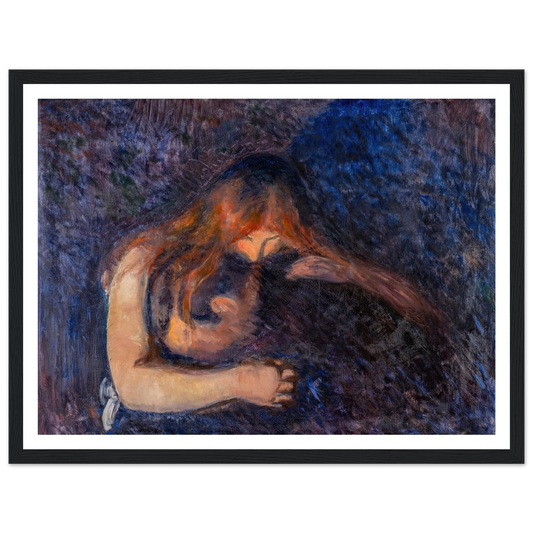 The Vampire (1893) Art Print | Edvard Munch - Framed Poster - 30x40 cm / 12x16″ - Black frame