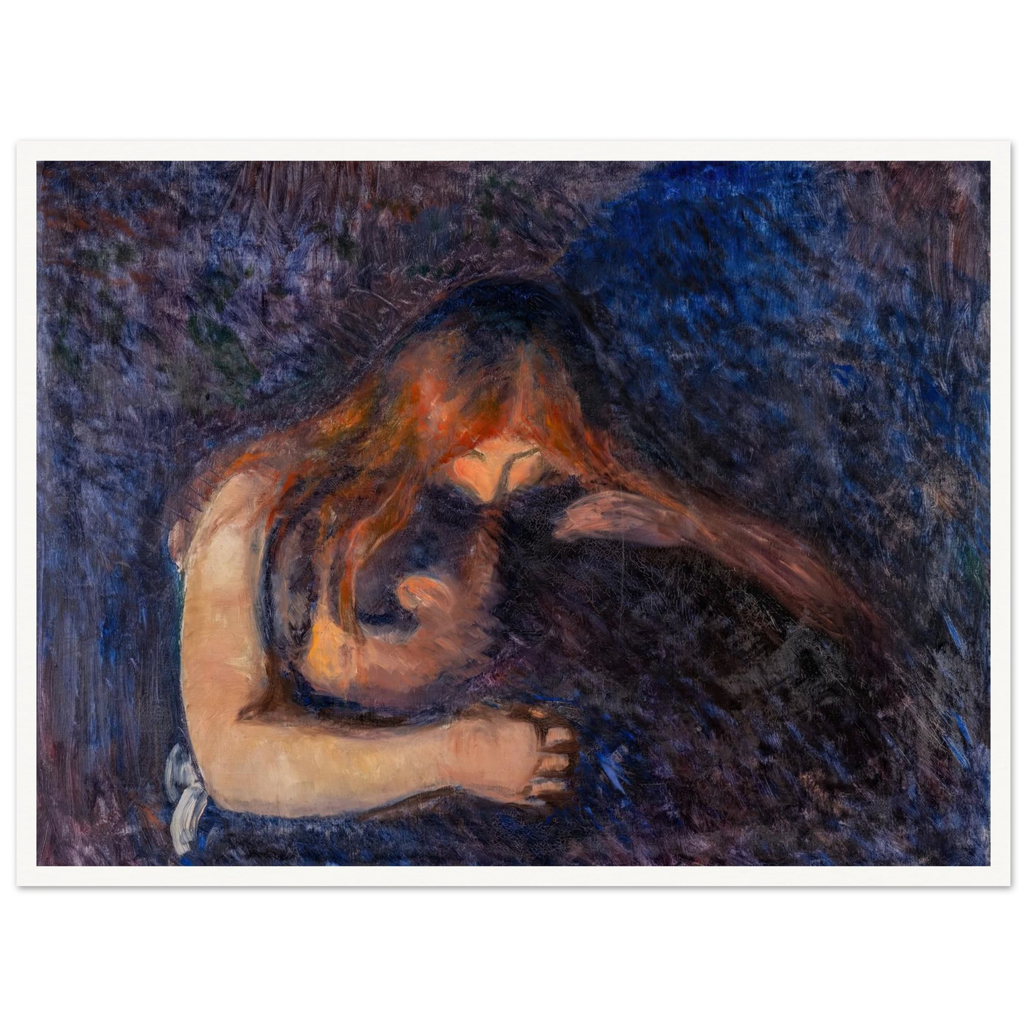 The Vampire (1893) Art Print | Edvard Munch - Framed Poster - 30x40 cm / 12x16″ - Black frame