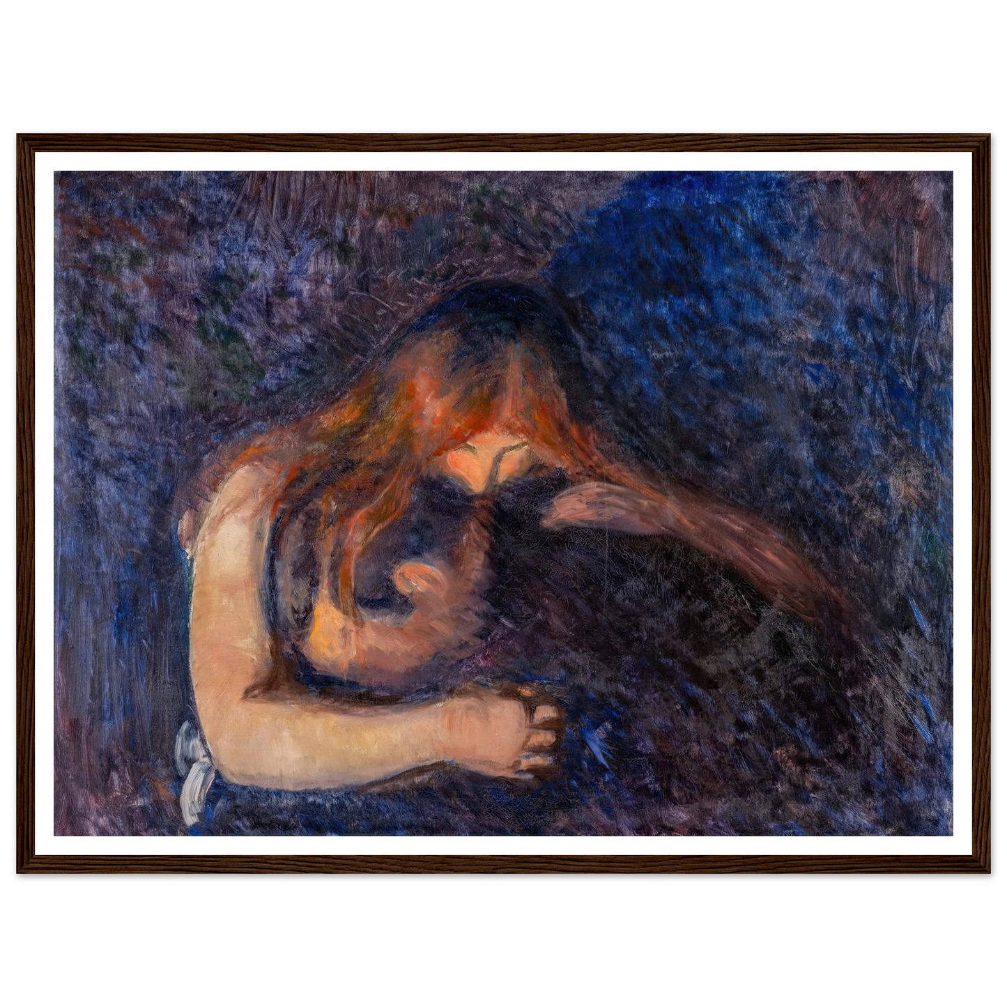 The Vampire (1893) Art Print | Edvard Munch - Framed Poster - 30x40 cm / 12x16″ - Black frame