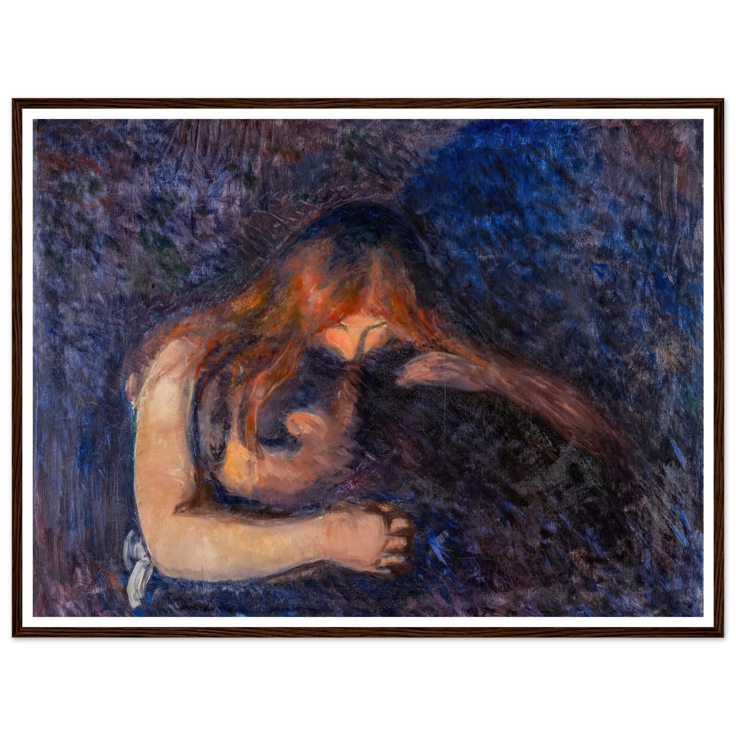 The Vampire (1893) Art Print | Edvard Munch - Framed Poster - 30x40 cm / 12x16″ - Black frame