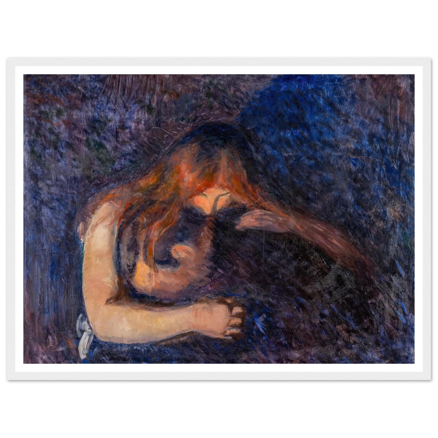 The Vampire (1893) Art Print | Edvard Munch - Framed Poster - 30x40 cm / 12x16″ - Black frame