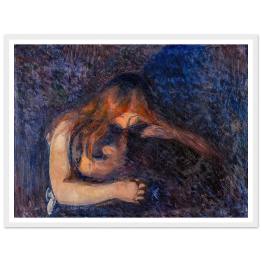The Vampire (1893) Art Print | Edvard Munch - Framed Poster - 30x40 cm / 12x16″ - Black frame