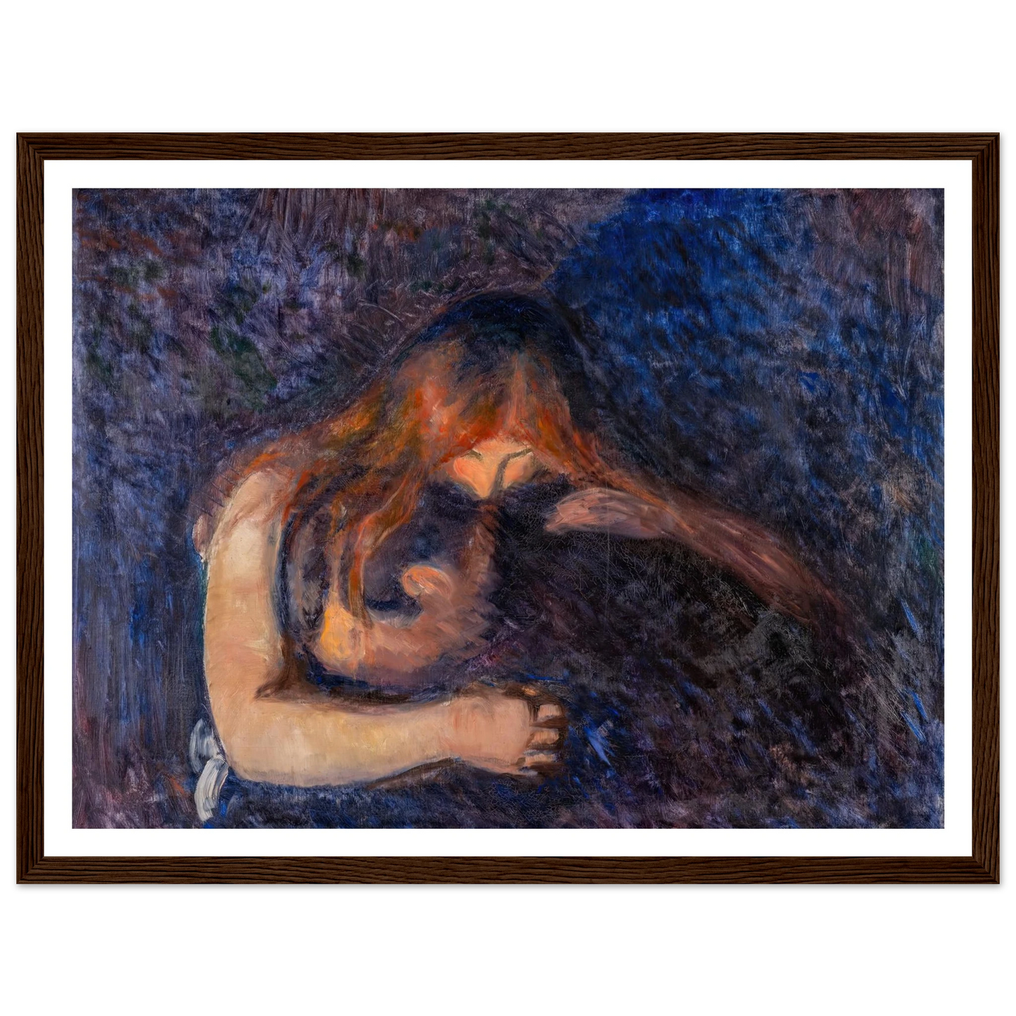 The Vampire (1893) Art Print | Edvard Munch - Framed Poster - 30x40 cm / 12x16″ - Black frame