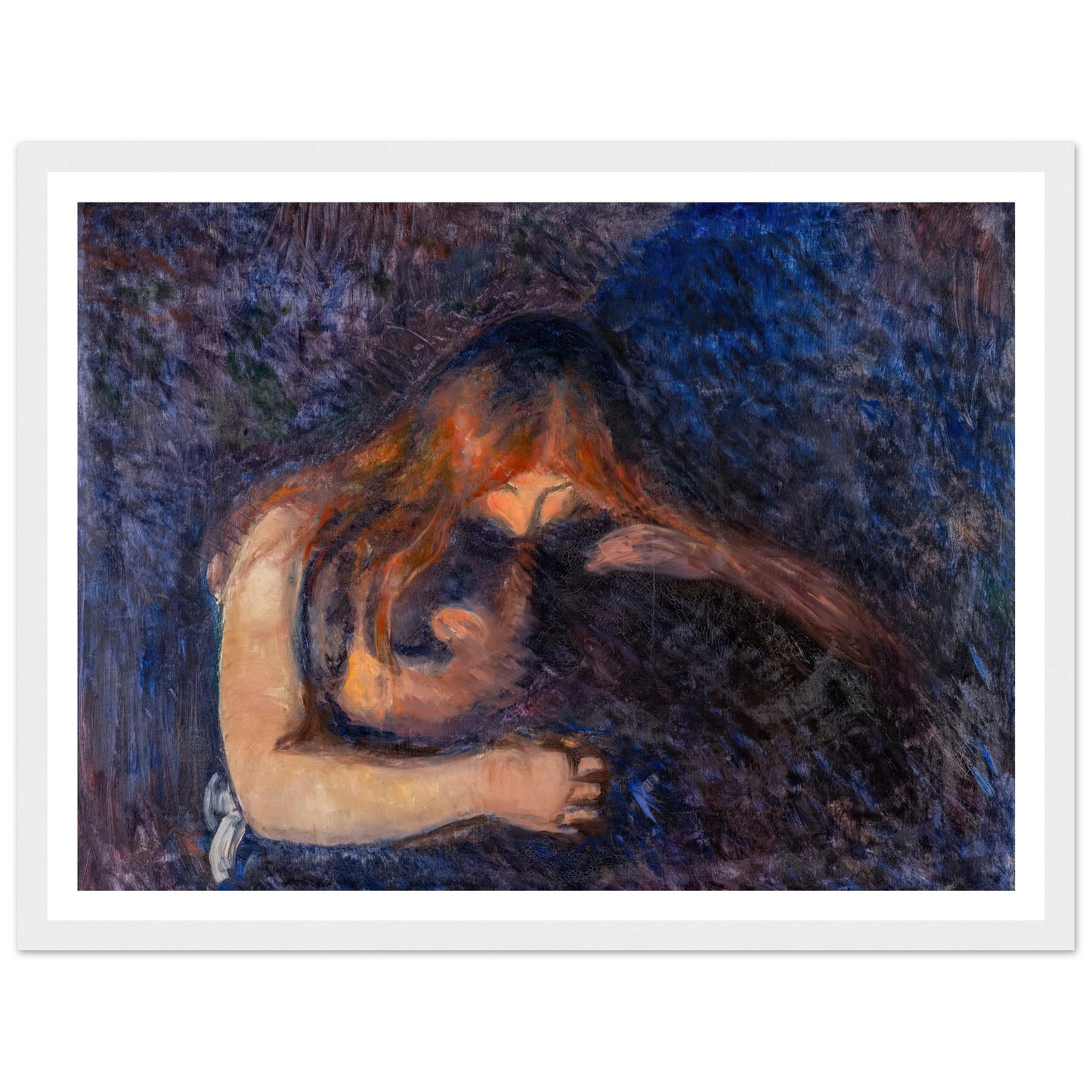 The Vampire (1893) Art Print | Edvard Munch - Framed Poster - 30x40 cm / 12x16″ - Black frame