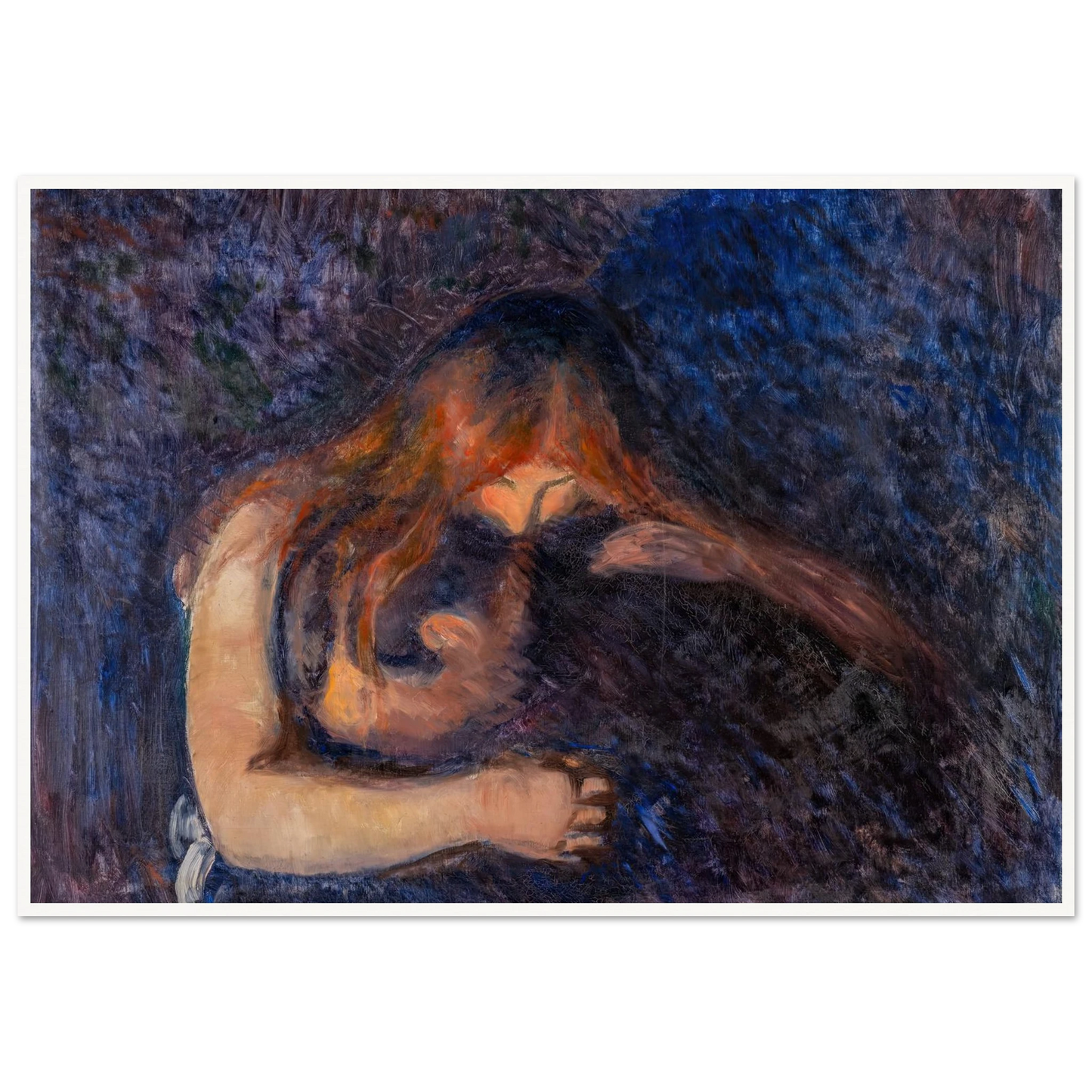 The Vampire (1893) Art Print | Edvard Munch - Framed Poster - 30x40 cm / 12x16″ - Black frame