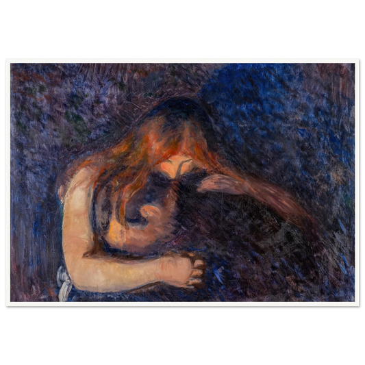 The Vampire (1893) Art Print | Edvard Munch - Framed Poster - 30x40 cm / 12x16″ - Black frame