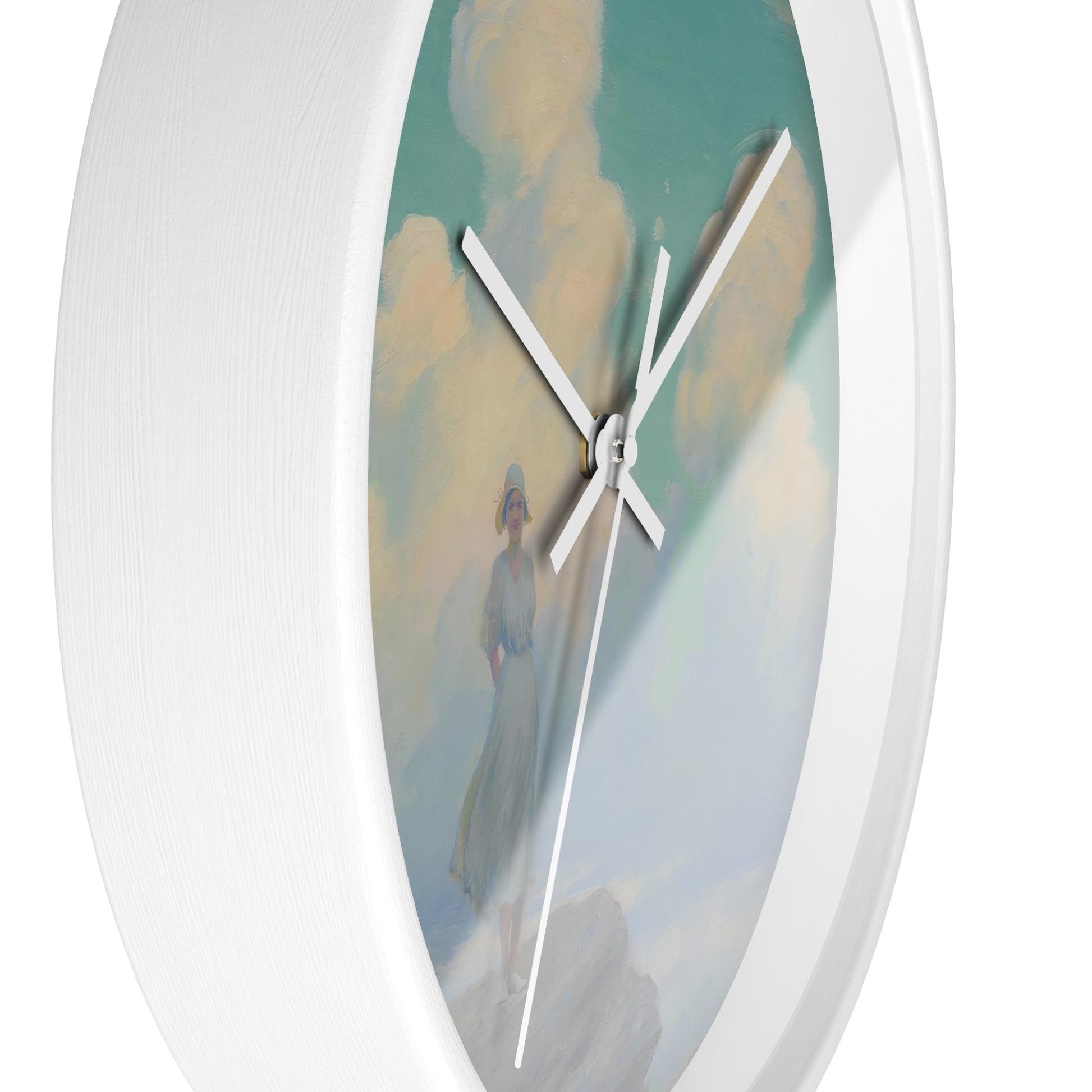 The Veiled Cloud Wall Clock | Charles Courtney Curran - White - White Base - 10"