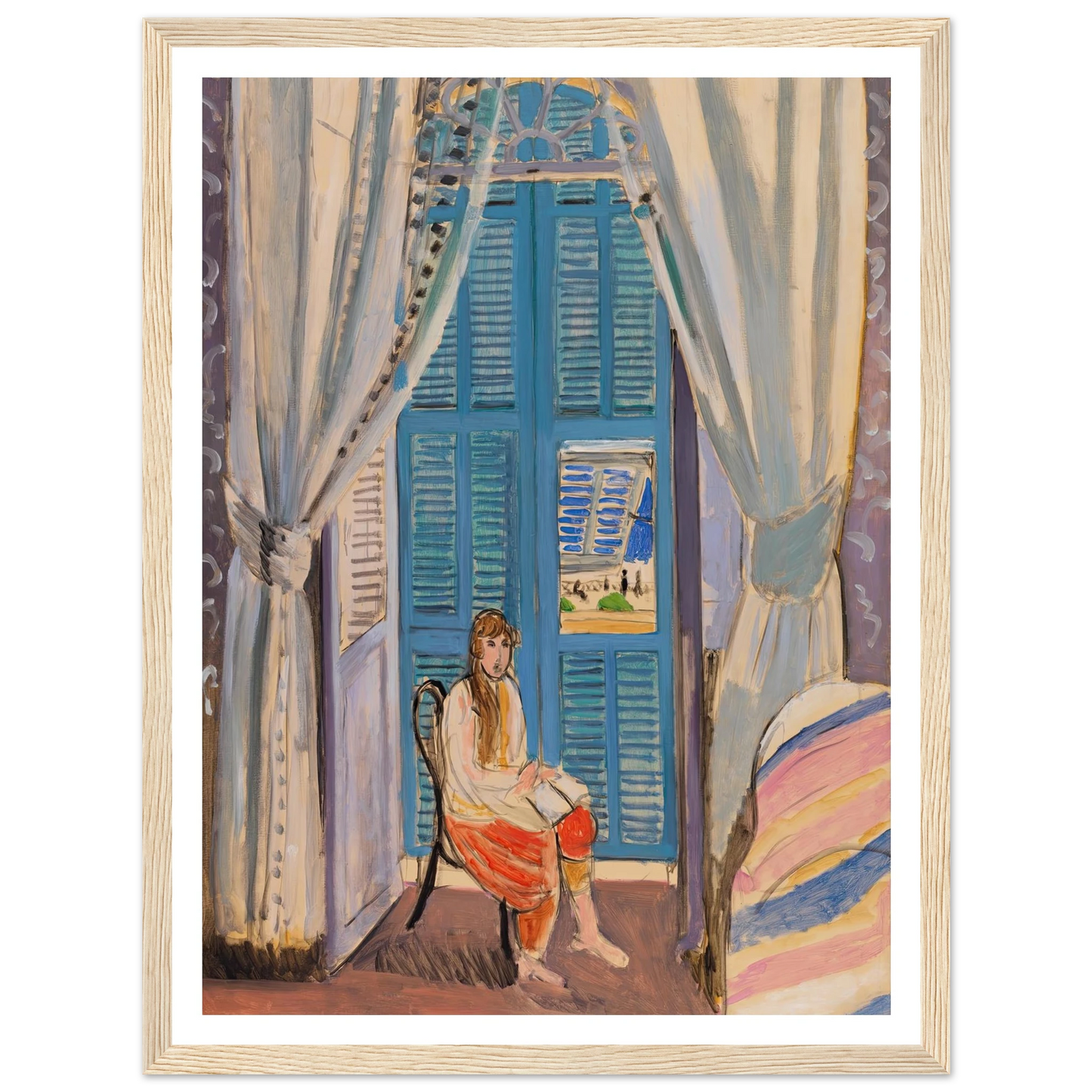 The Venetian Blinds (Les Persiennes) (1919) Art Print | Henri Matisse - Framed Poster - 30x40 cm / 12x16″ - Black frame