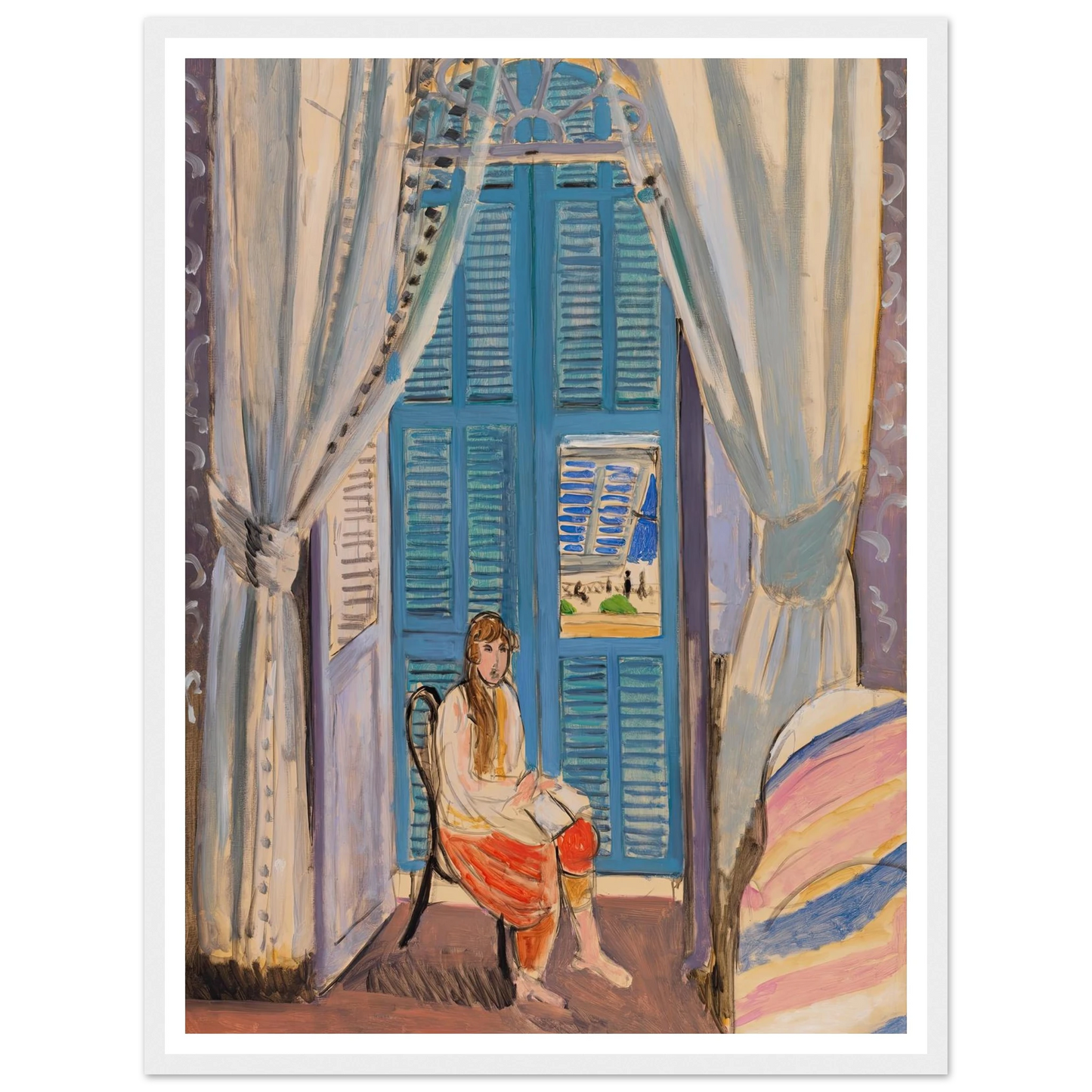 The Venetian Blinds (Les Persiennes) (1919) Art Print | Henri Matisse - Framed Poster - 30x40 cm / 12x16″ - Black frame