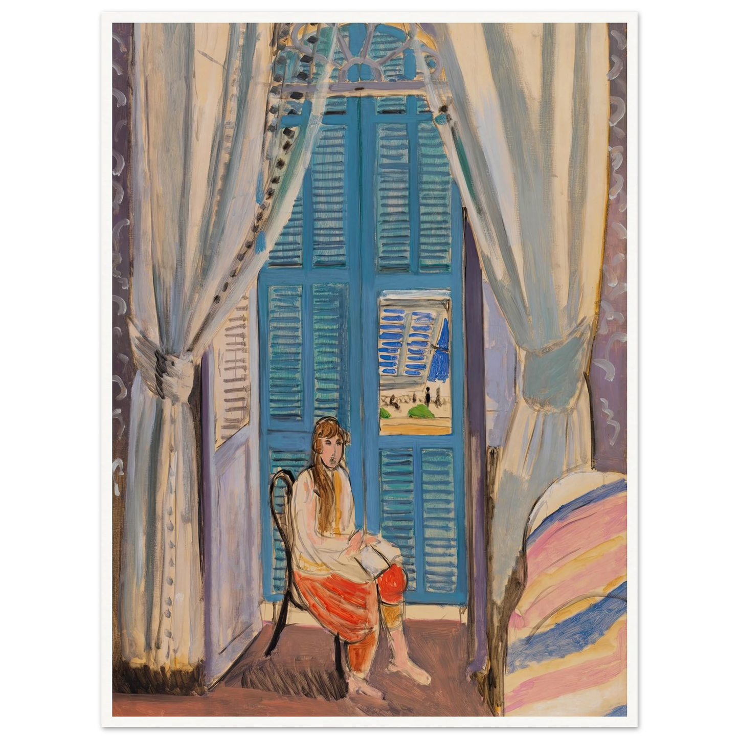 The Venetian Blinds (Les Persiennes) (1919) Art Print | Henri Matisse - Framed Poster - 30x40 cm / 12x16″ - Black frame