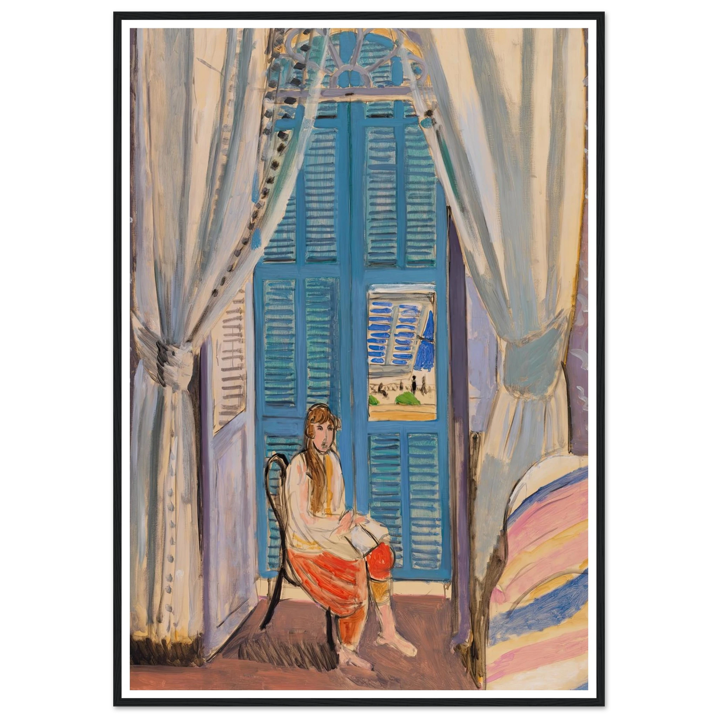 The Venetian Blinds (Les Persiennes) (1919) Art Print | Henri Matisse - Framed Poster - 30x40 cm / 12x16″ - Black frame