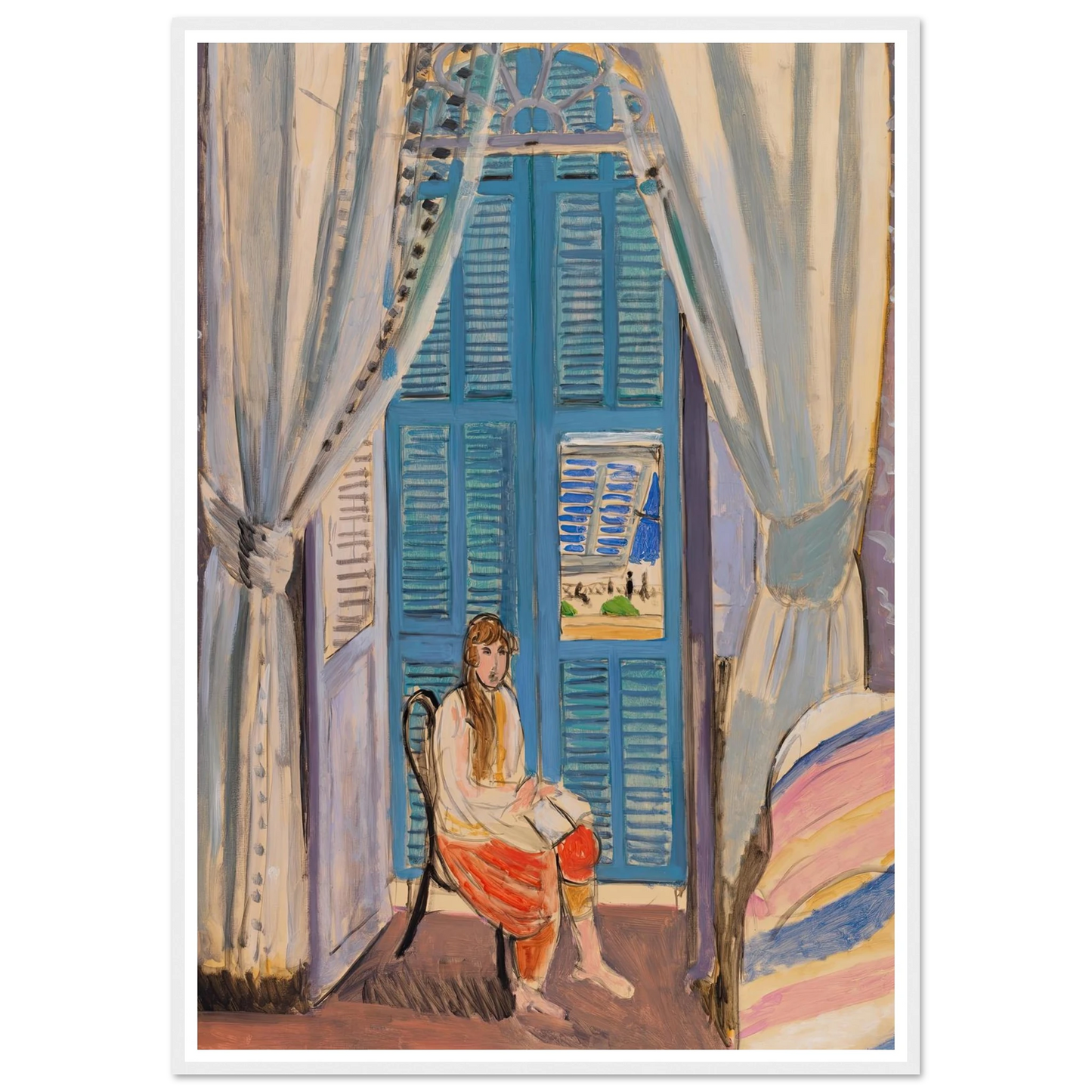 The Venetian Blinds (Les Persiennes) (1919) Art Print | Henri Matisse - Framed Poster - 30x40 cm / 12x16″ - Black frame