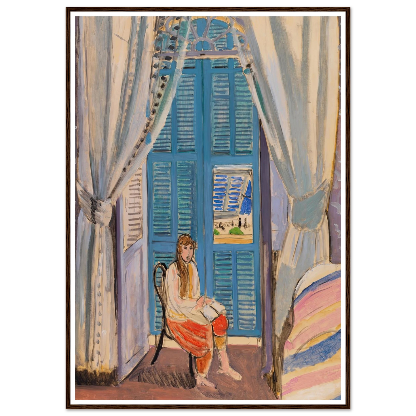 The Venetian Blinds (Les Persiennes) (1919) Art Print | Henri Matisse - Framed Poster - 30x40 cm / 12x16″ - Black frame