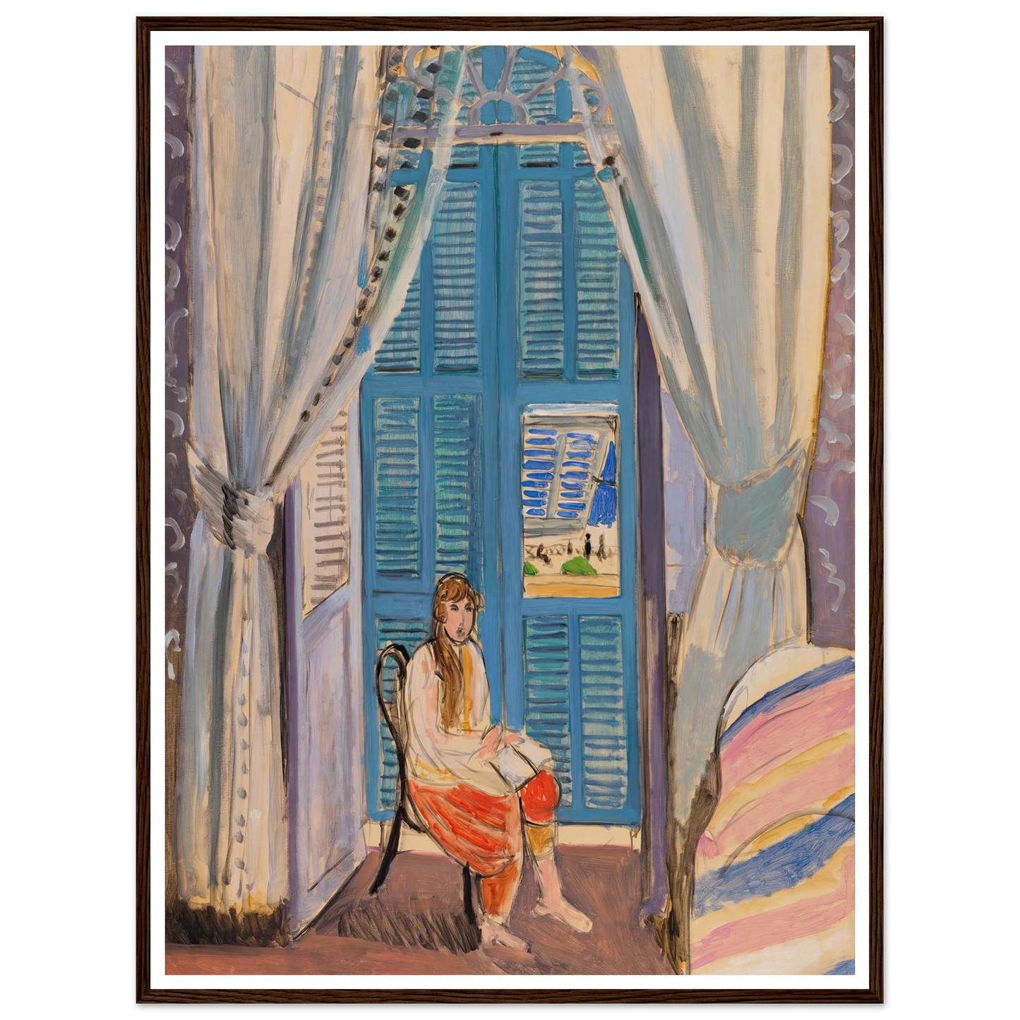 The Venetian Blinds (Les Persiennes) (1919) Art Print | Henri Matisse - Framed Poster - 30x40 cm / 12x16″ - Black frame