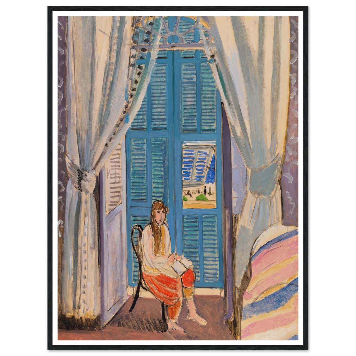 The Venetian Blinds (Les Persiennes) (1919) Art Print | Henri Matisse - Framed Poster - 30x40 cm / 12x16″ - Black frame