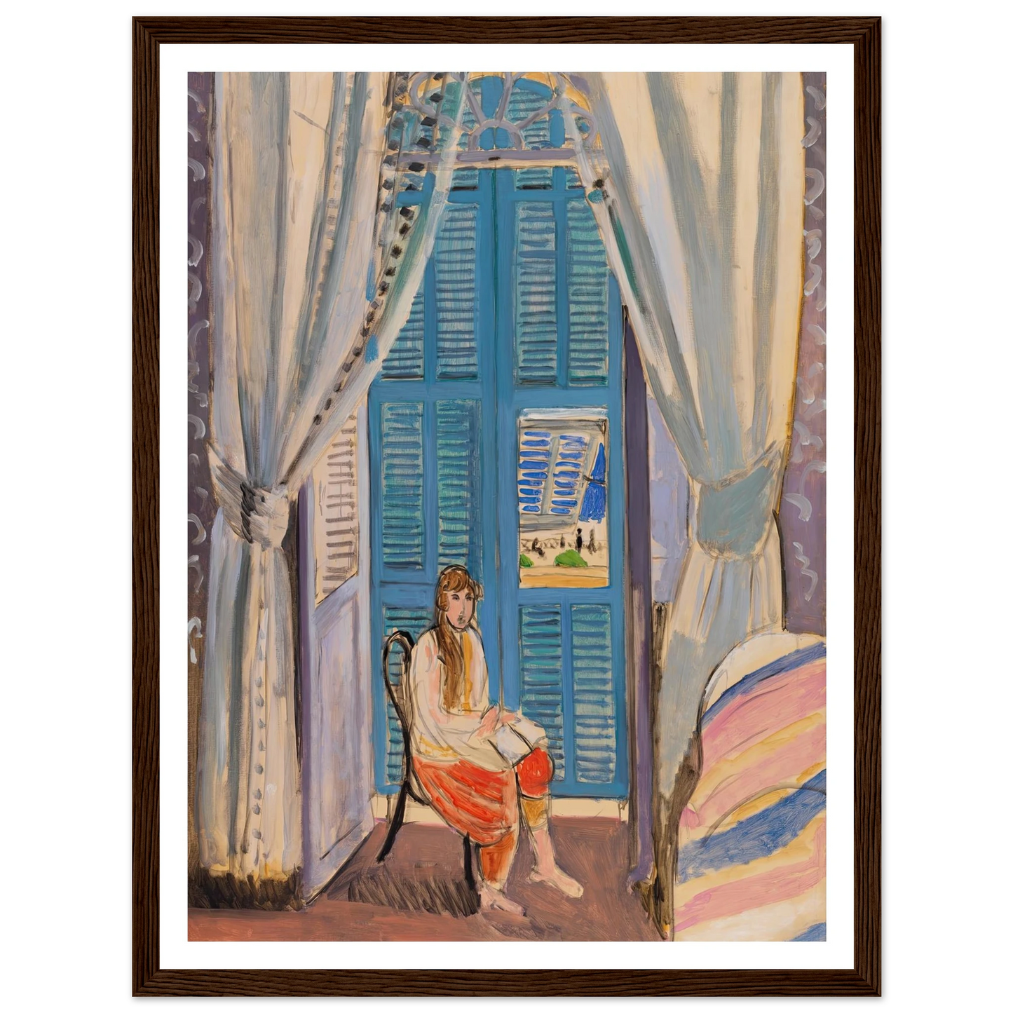 The Venetian Blinds (Les Persiennes) (1919) Art Print | Henri Matisse - Framed Poster - 30x40 cm / 12x16″ - Black frame
