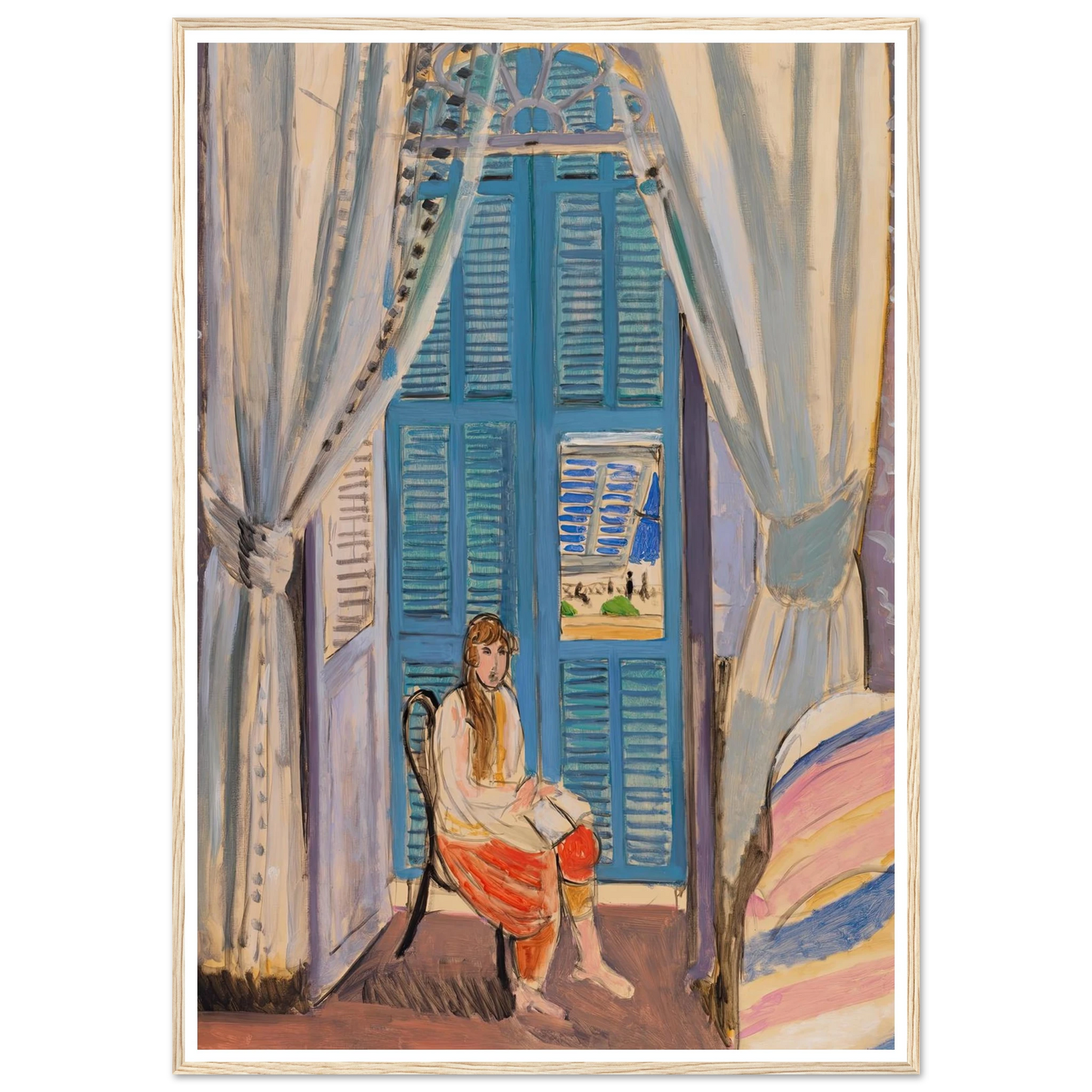 The Venetian Blinds (Les Persiennes) (1919) Art Print | Henri Matisse - Framed Poster - 30x40 cm / 12x16″ - Black frame