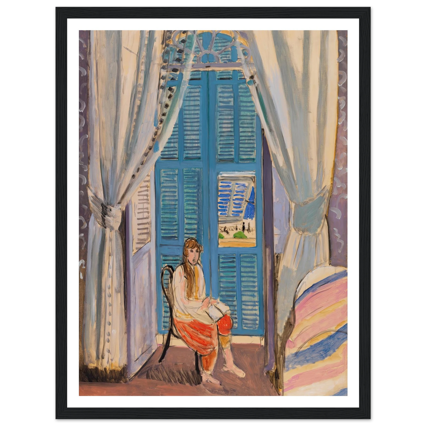 The Venetian Blinds (Les Persiennes) (1919) Art Print | Henri Matisse - Framed Poster - 30x40 cm / 12x16″ - Black frame