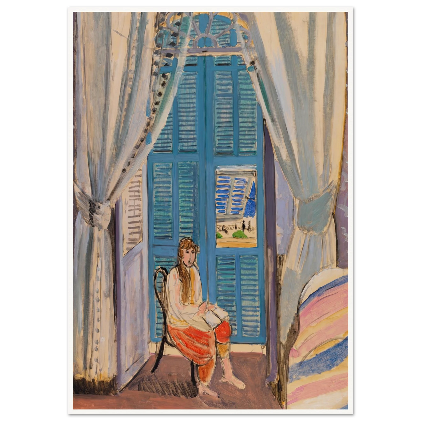 The Venetian Blinds (Les Persiennes) (1919) Art Print | Henri Matisse - Framed Poster - 30x40 cm / 12x16″ - Black frame