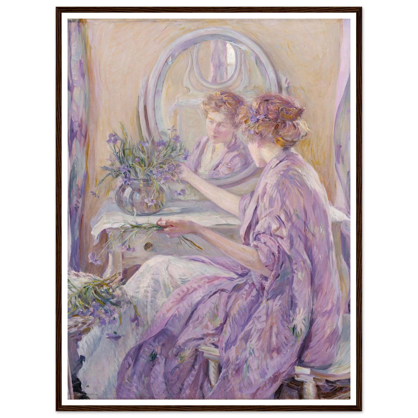 The Violet Kimono (ca. 1910) Art Print | Robert Reid - Framed Poster - 30x40 cm / 12x16″ - Black frame
