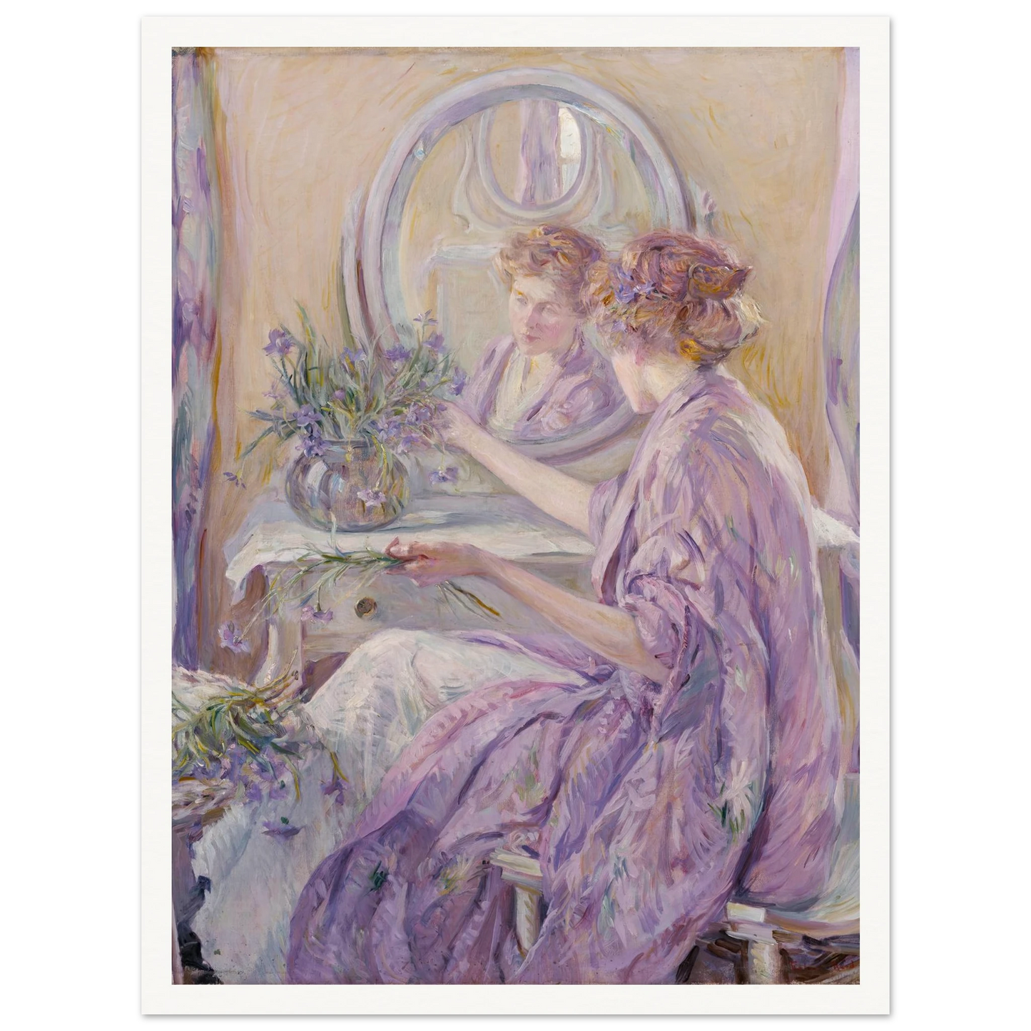 The Violet Kimono (ca. 1910) Art Print | Robert Reid - Framed Poster - 30x40 cm / 12x16″ - Black frame