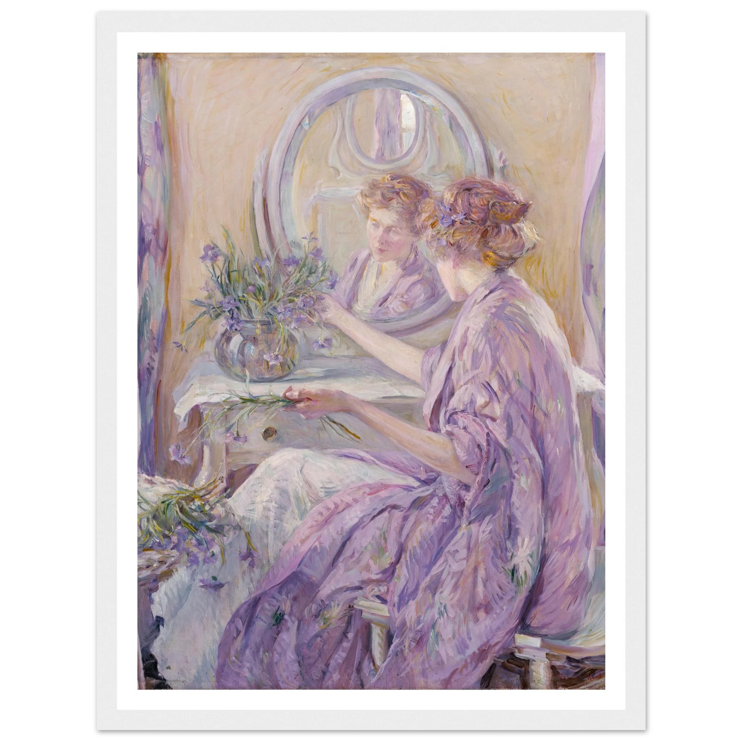 The Violet Kimono (ca. 1910) Art Print | Robert Reid - Framed Poster - 30x40 cm / 12x16″ - Black frame