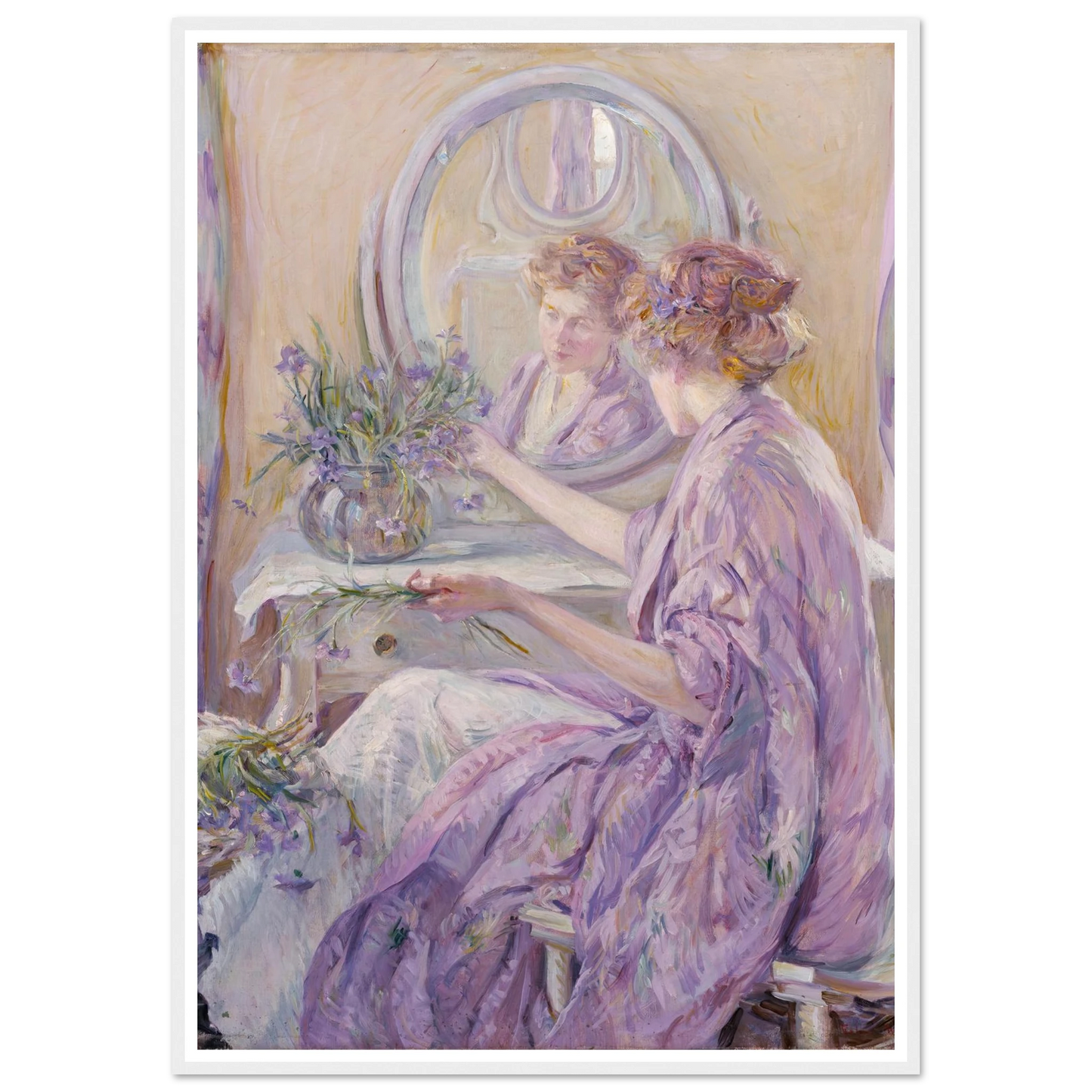 The Violet Kimono (ca. 1910) Art Print | Robert Reid - Framed Poster - 30x40 cm / 12x16″ - Black frame