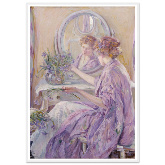 The Violet Kimono (ca. 1910) Art Print | Robert Reid - Framed Poster - 30x40 cm / 12x16″ - Black frame