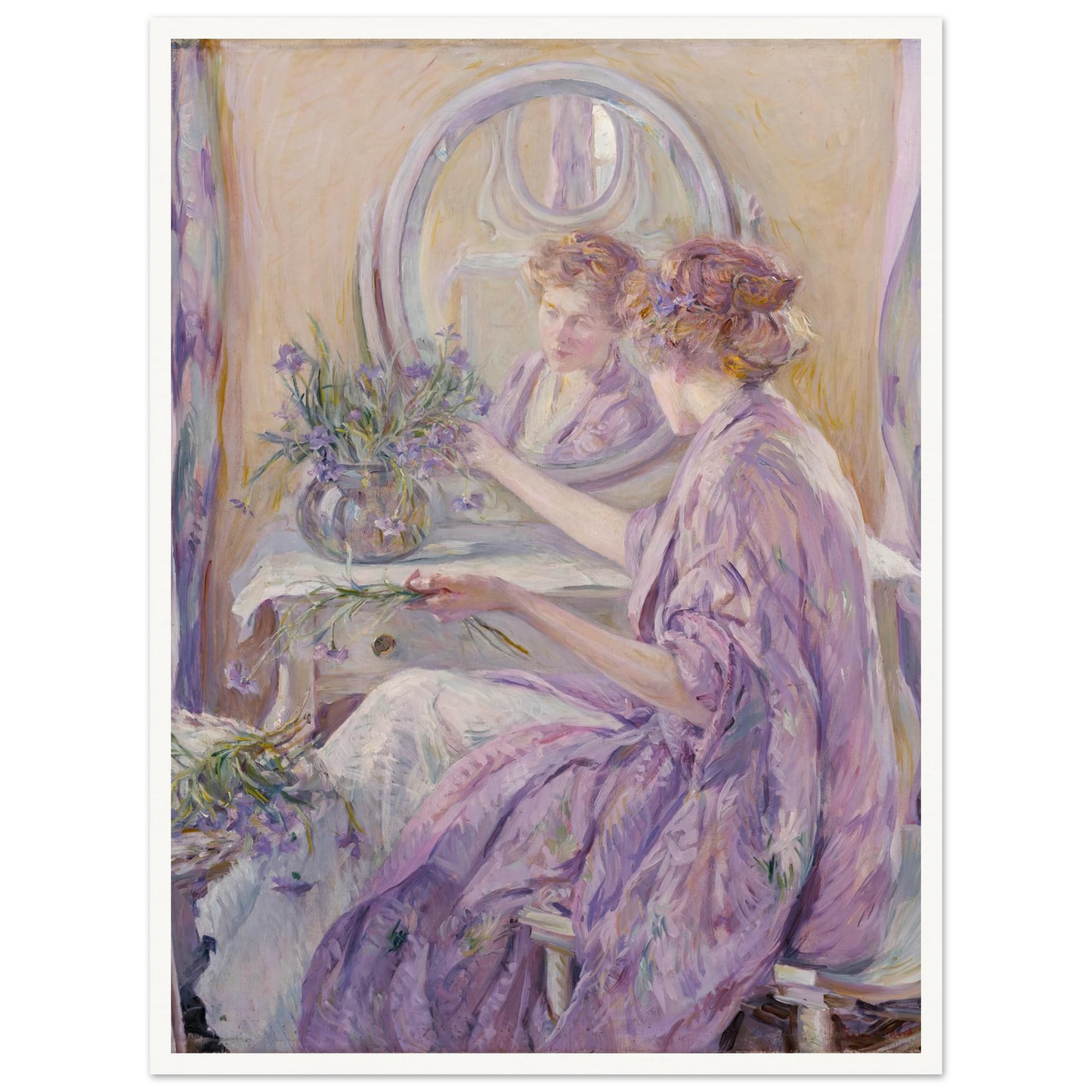 The Violet Kimono (ca. 1910) Art Print | Robert Reid - Framed Poster - 30x40 cm / 12x16″ - Black frame