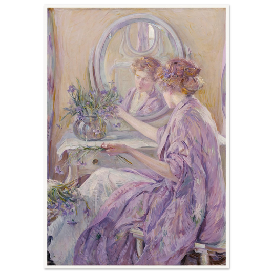 The Violet Kimono (ca. 1910) Art Print | Robert Reid - Framed Poster - 30x40 cm / 12x16″ - Black frame