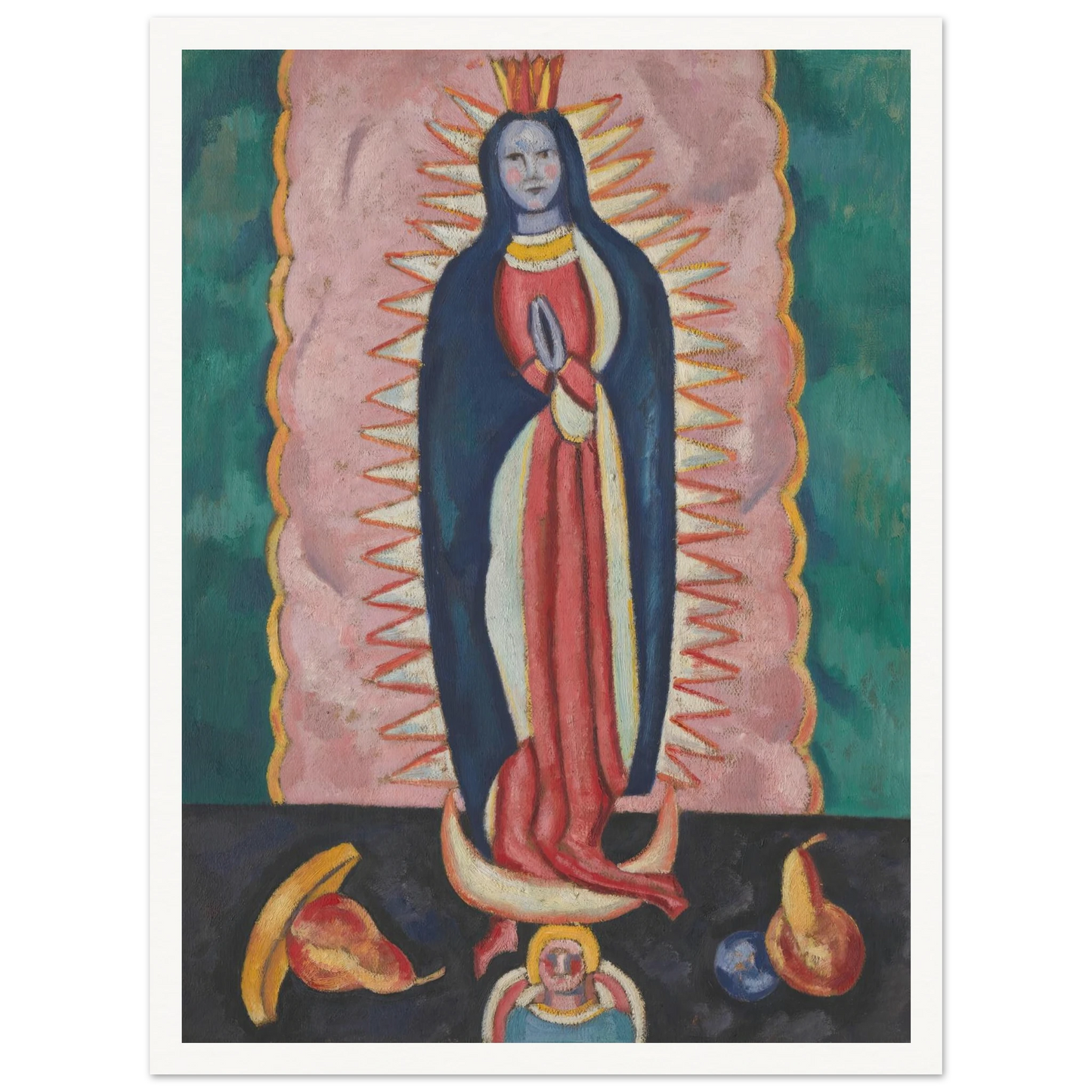 The Virgin of Guadalupe (ca. 1918–19) Art Print | Marsden Hartley - Framed Poster - 30x40 cm / 12x16″ - Black frame