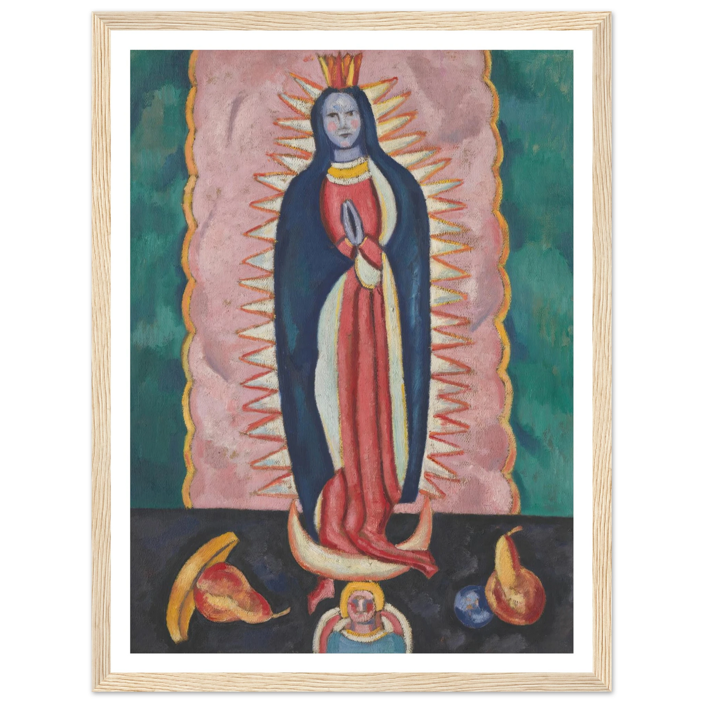 The Virgin of Guadalupe (ca. 1918–19) Art Print | Marsden Hartley - Framed Poster - 30x40 cm / 12x16″ - Black frame