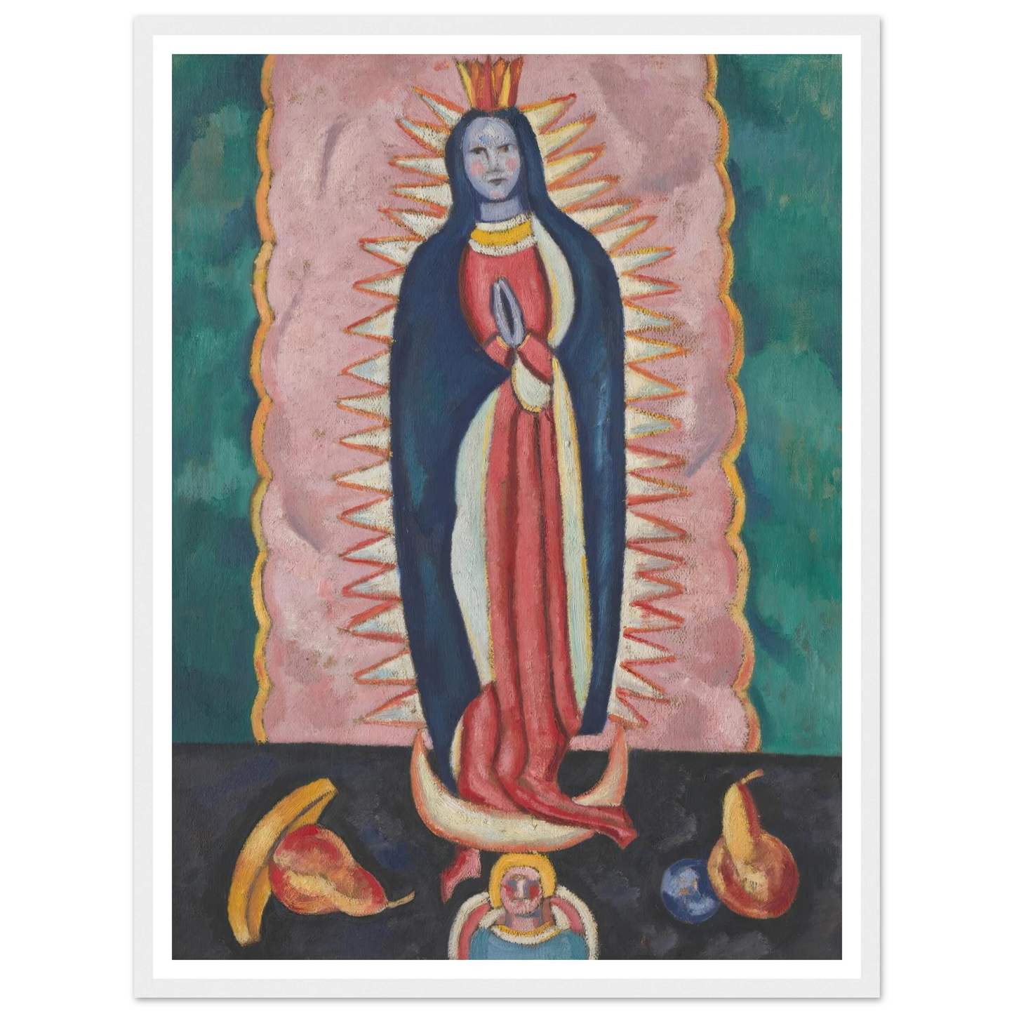 The Virgin of Guadalupe (ca. 1918–19) Art Print | Marsden Hartley - Framed Poster - 30x40 cm / 12x16″ - Black frame