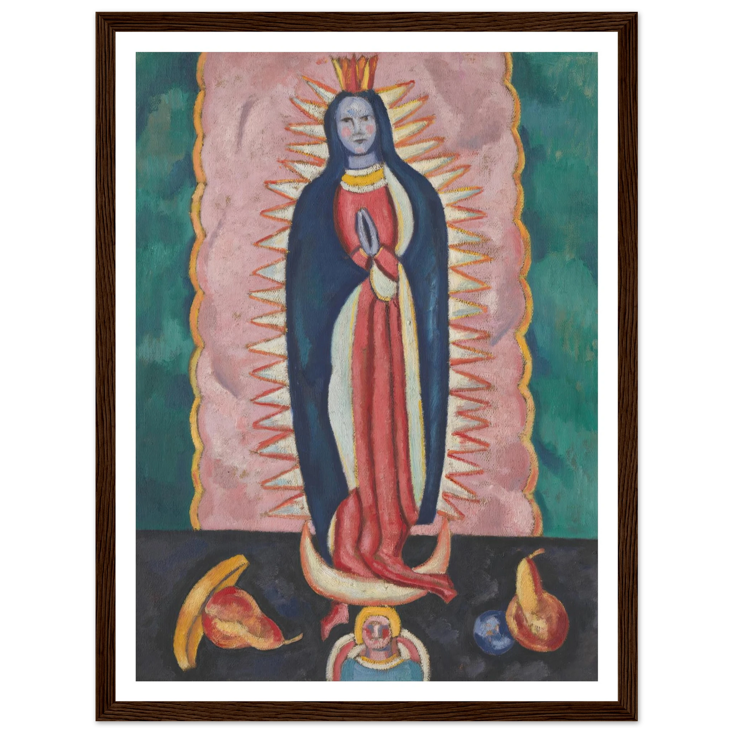 The Virgin of Guadalupe (ca. 1918–19) Art Print | Marsden Hartley - Framed Poster - 30x40 cm / 12x16″ - Black frame