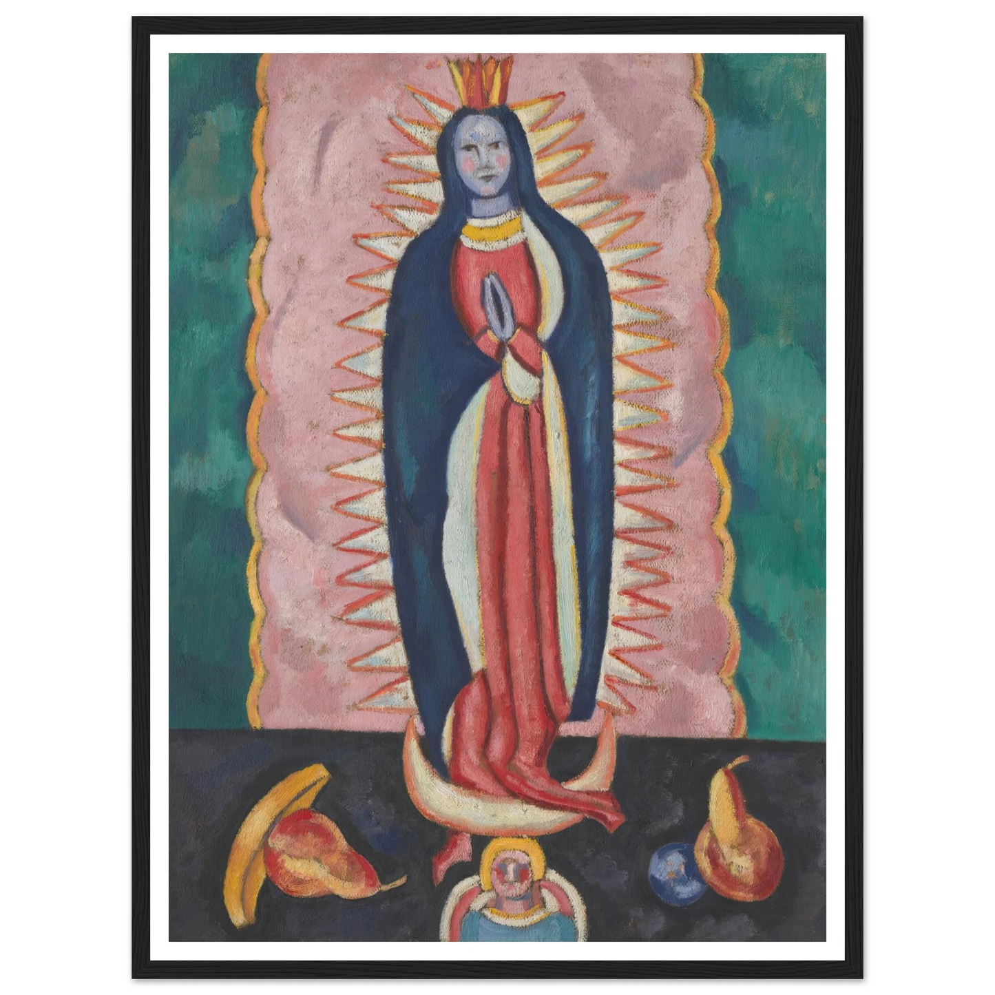 The Virgin of Guadalupe (ca. 1918–19) Art Print | Marsden Hartley - Framed Poster - 30x40 cm / 12x16″ - Black frame