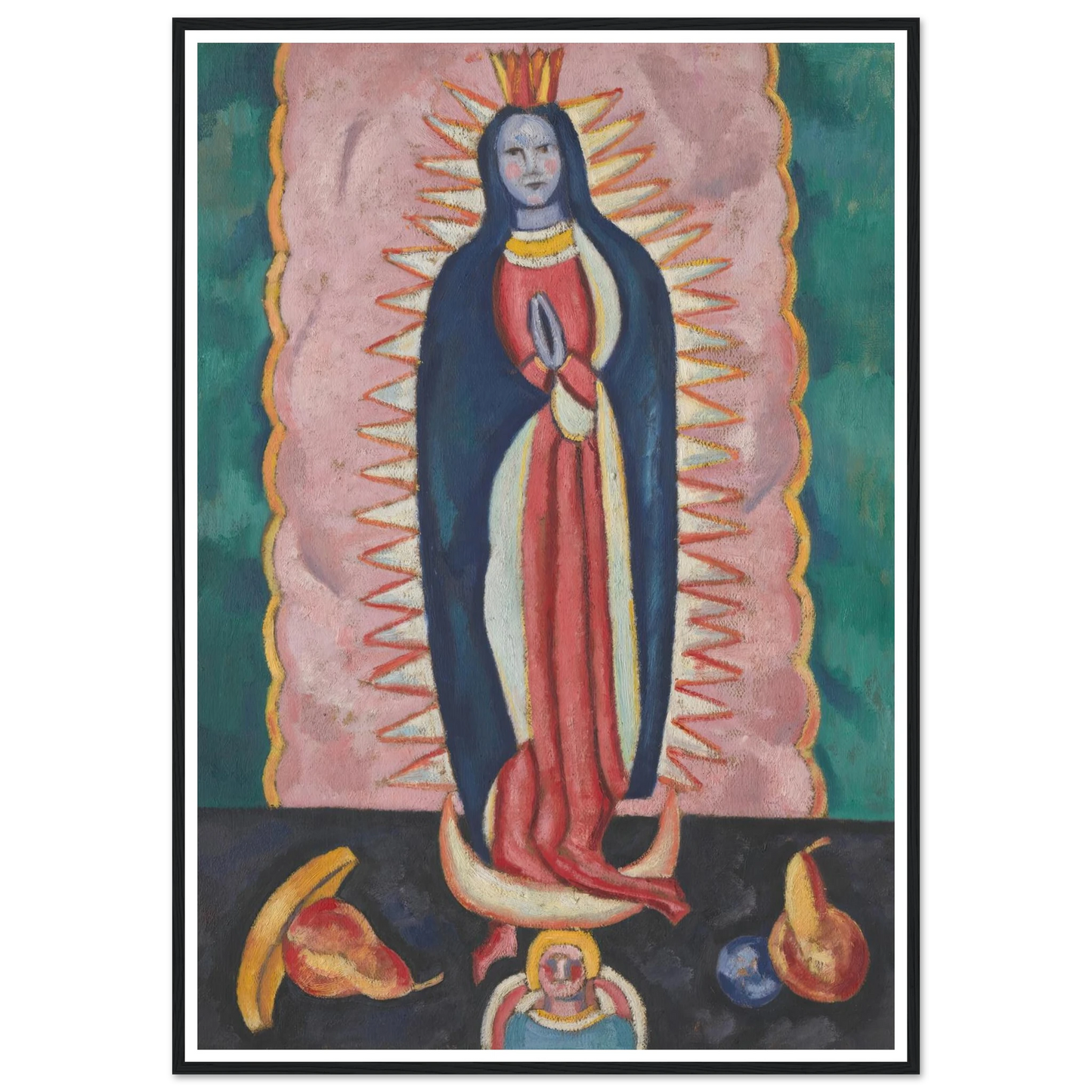 The Virgin of Guadalupe (ca. 1918–19) Art Print | Marsden Hartley - Framed Poster - 30x40 cm / 12x16″ - Black frame