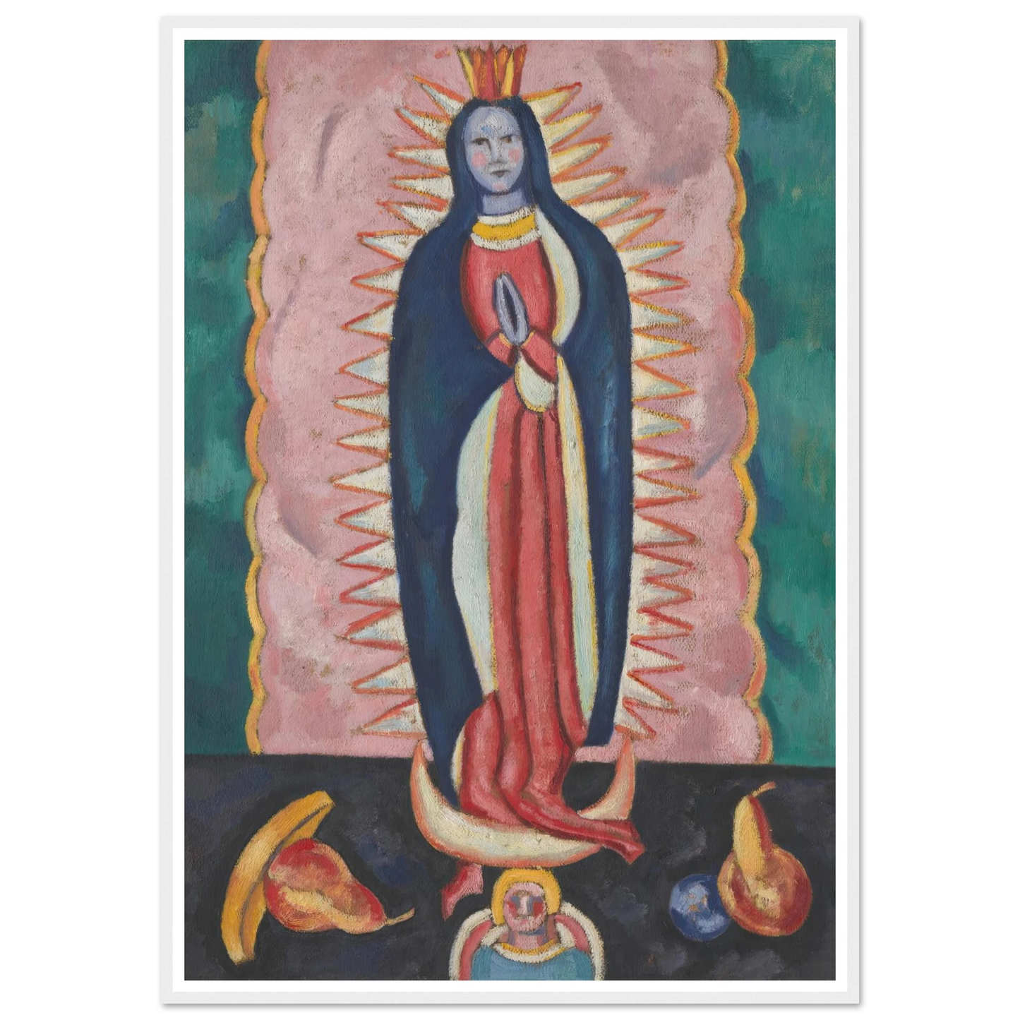 The Virgin of Guadalupe (ca. 1918–19) Art Print | Marsden Hartley - Framed Poster - 30x40 cm / 12x16″ - Black frame