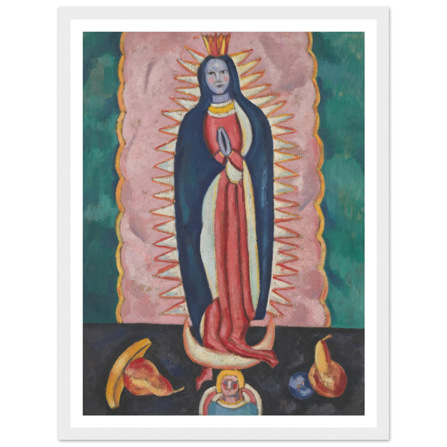 The Virgin of Guadalupe (ca. 1918–19) Art Print | Marsden Hartley - Framed Poster - 30x40 cm / 12x16″ - Black frame
