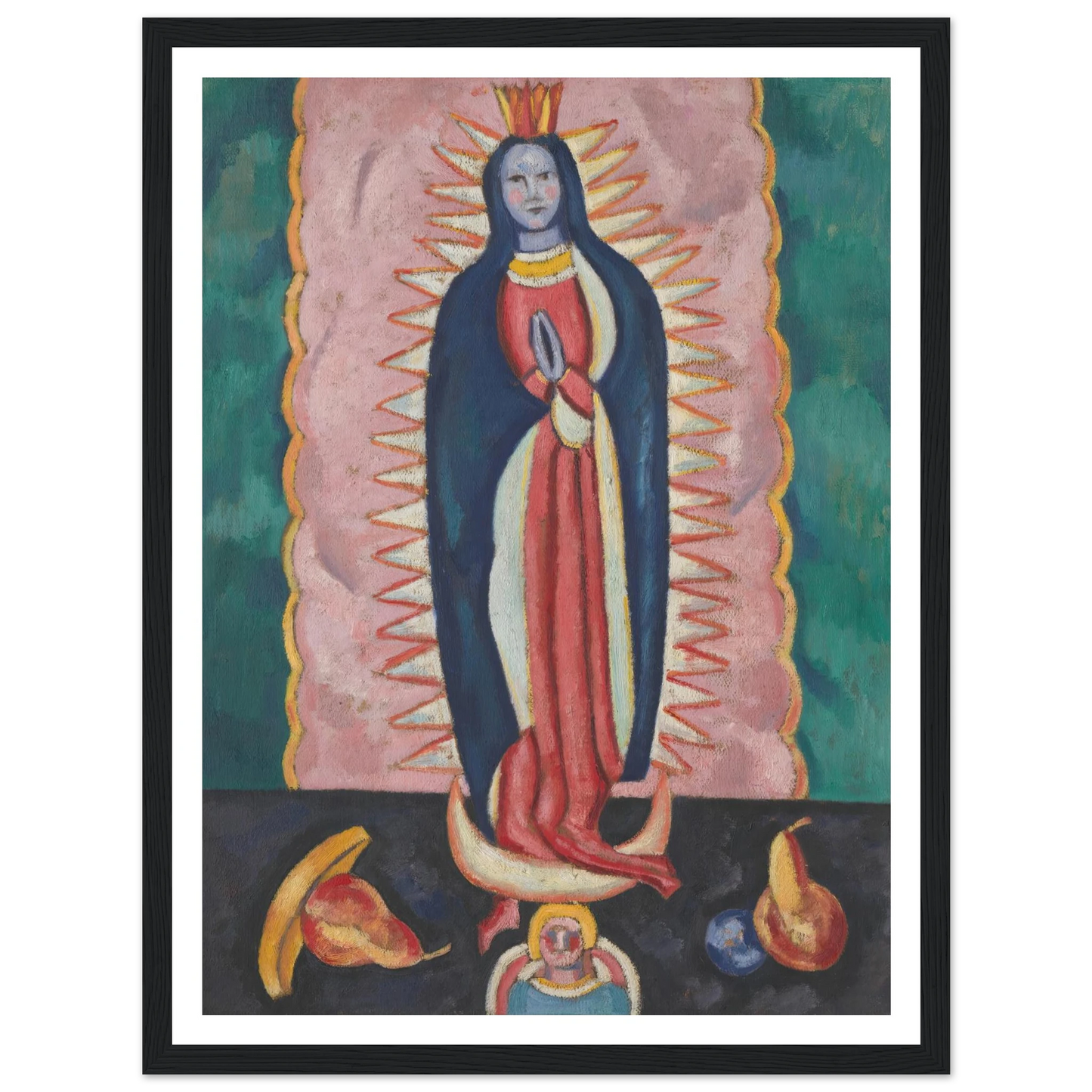 The Virgin of Guadalupe (ca. 1918–19) Art Print | Marsden Hartley - Framed Poster - 30x40 cm / 12x16″ - Black frame