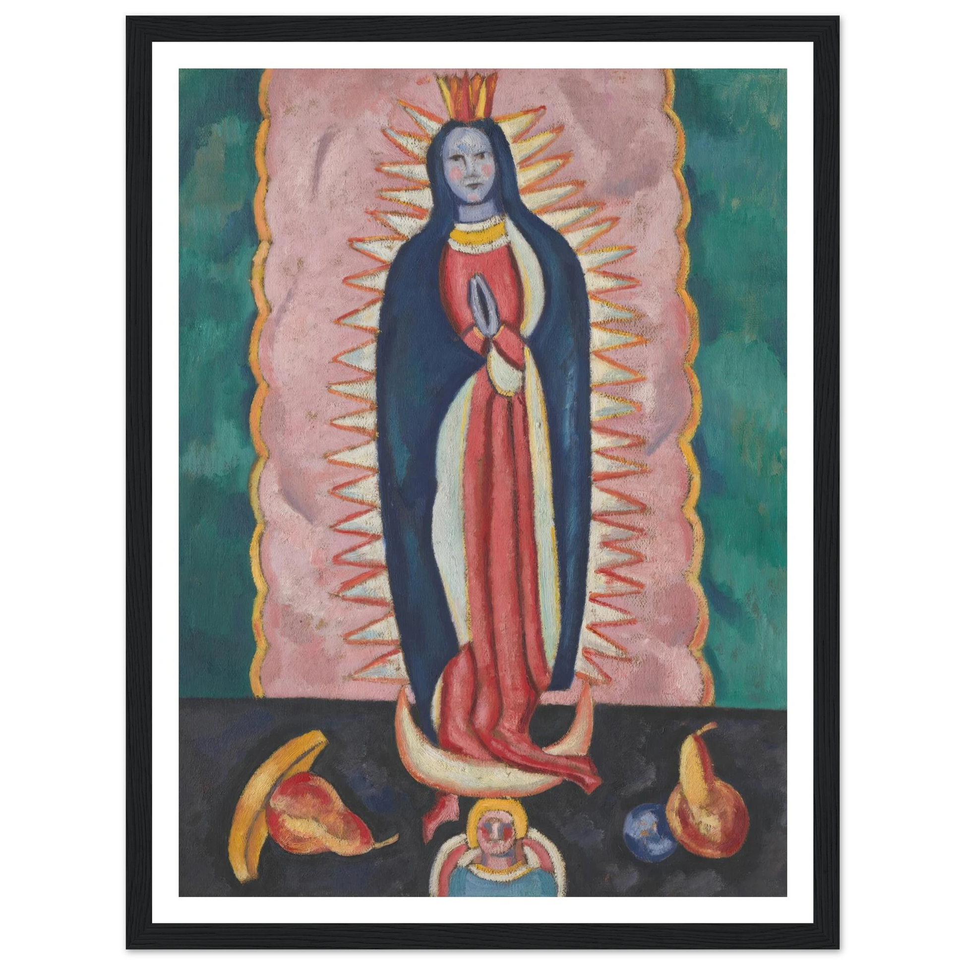 The Virgin of Guadalupe (ca. 1918–19) Art Print | Marsden Hartley - Framed Poster - 30x40 cm / 12x16″ - Black frame