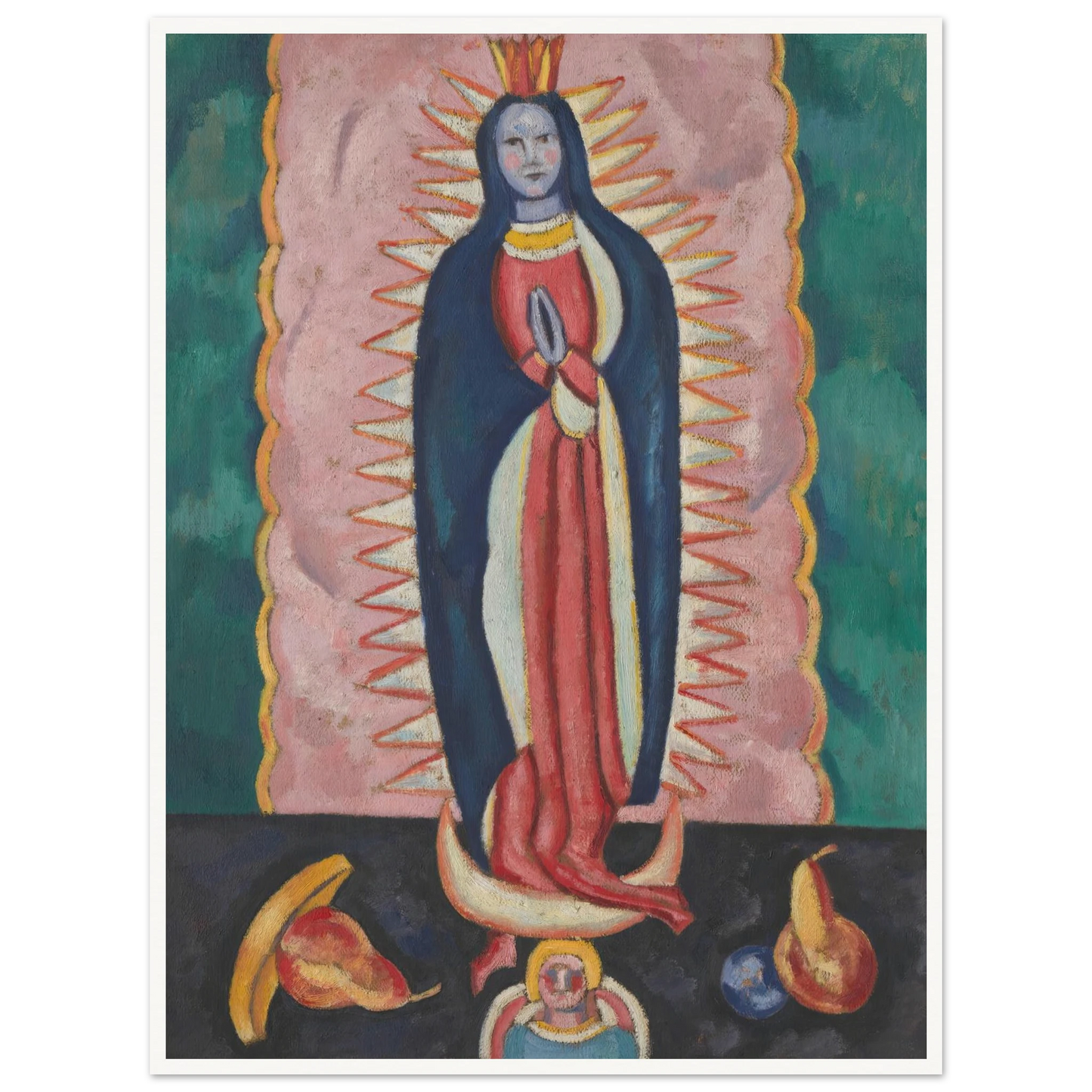 The Virgin of Guadalupe (ca. 1918–19) Art Print | Marsden Hartley - Framed Poster - 30x40 cm / 12x16″ - Black frame