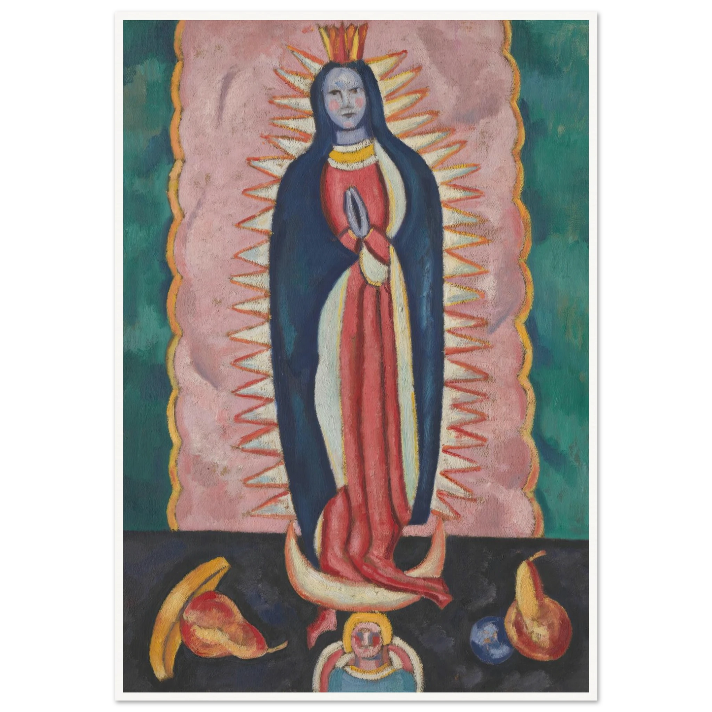 The Virgin of Guadalupe (ca. 1918–19) Art Print | Marsden Hartley - Framed Poster - 30x40 cm / 12x16″ - Black frame