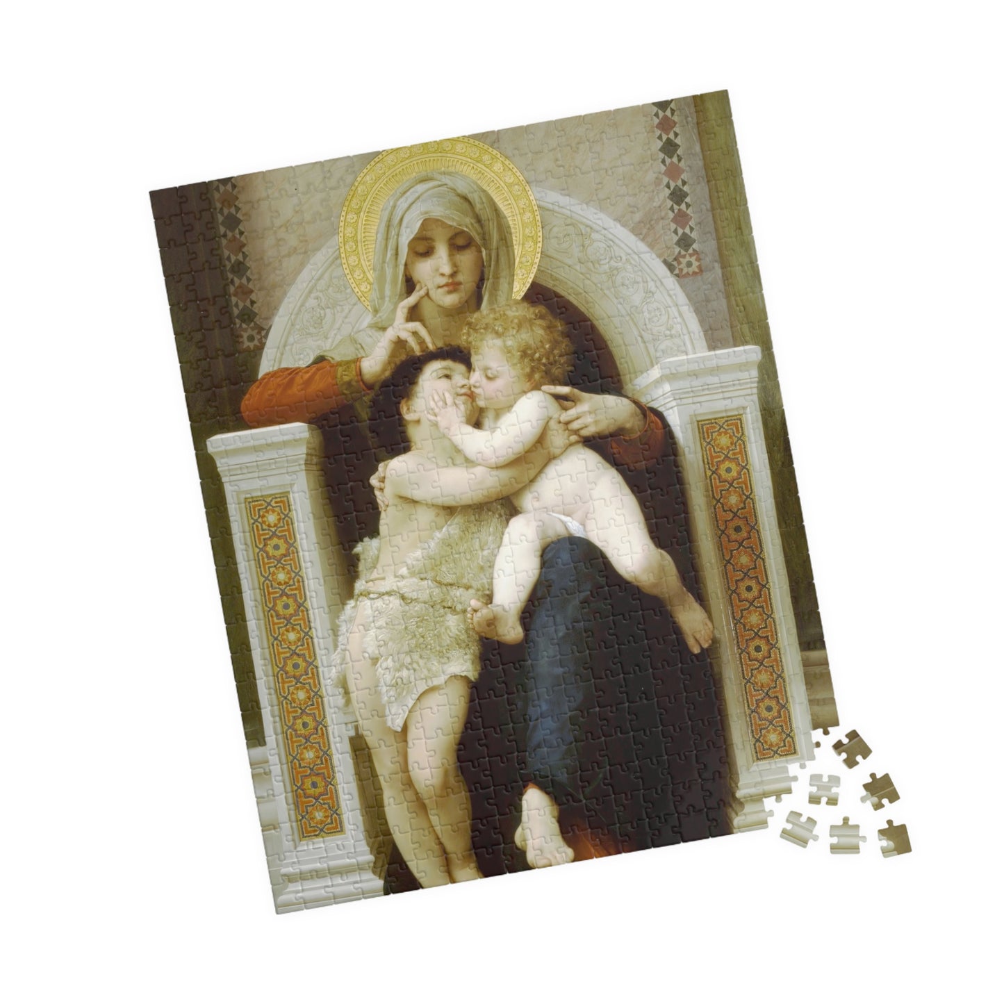 The Virgin, the Baby Jesus and Saint John the Baptist Puzzle | William-Adolphe Bouguereau - - 252 pcs (Vertical) - 